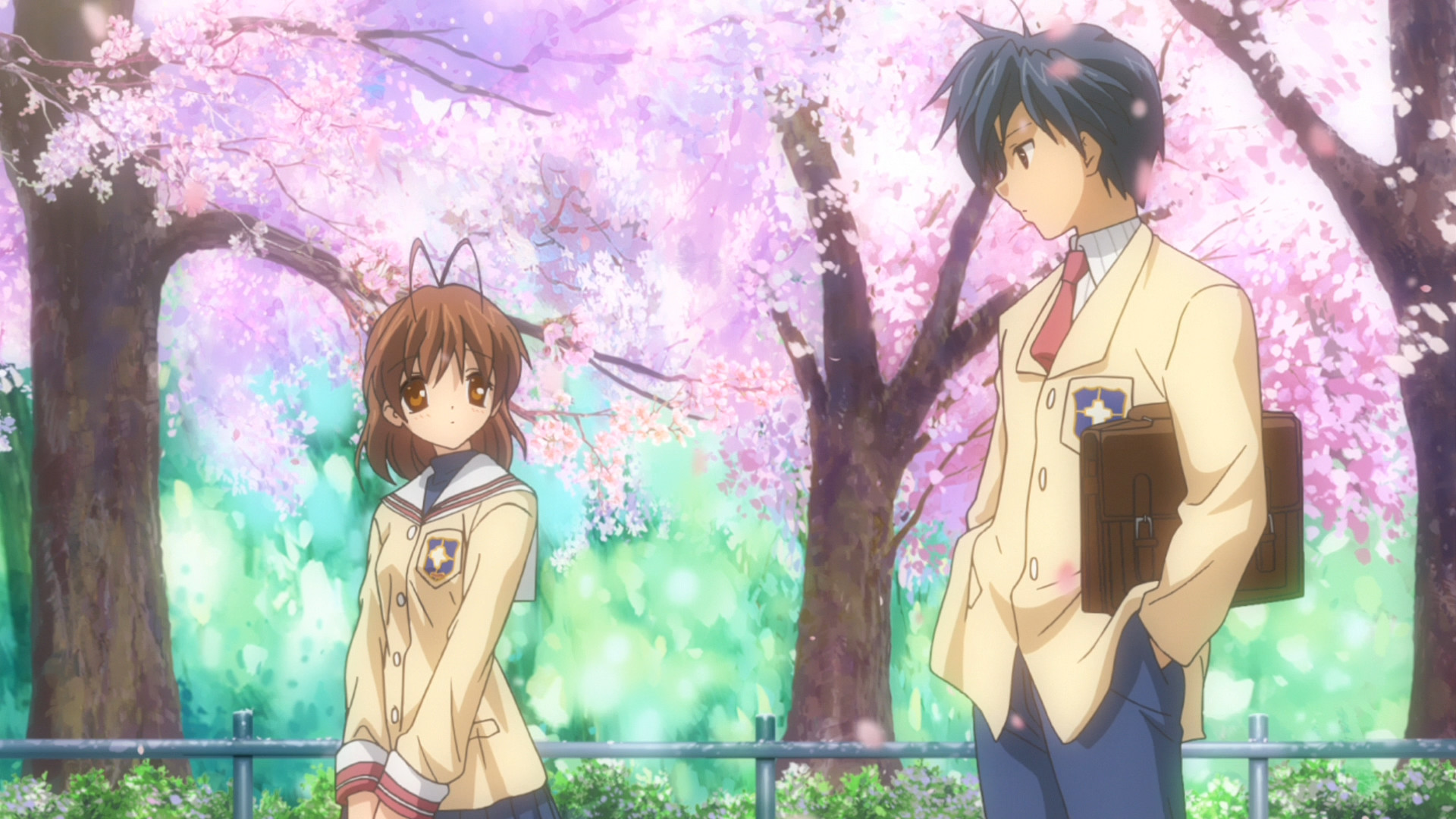 1920x1080 Clannad Episode 1 – On The Hillside Path Where The Cherry Blossoms Flutter