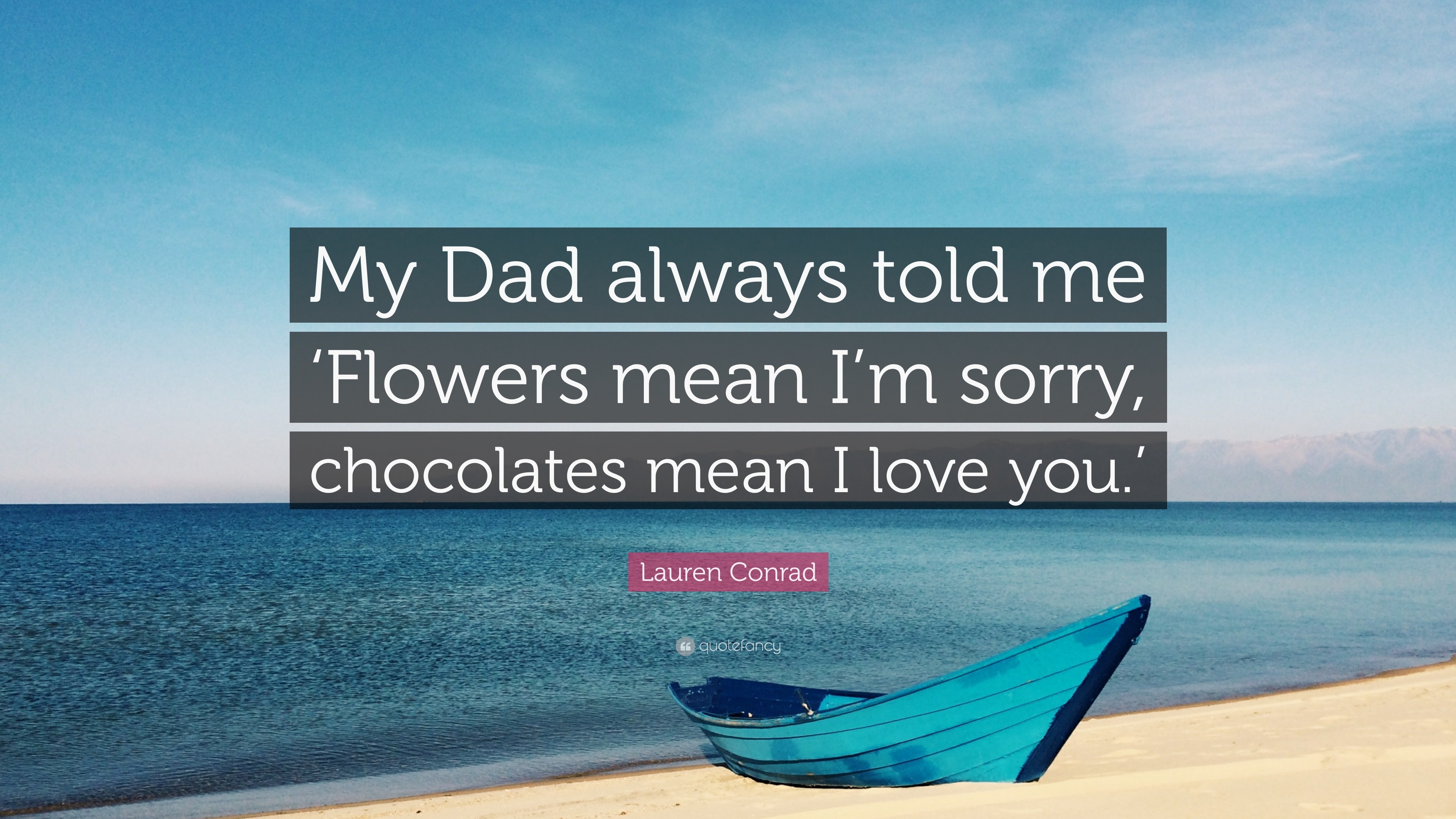 3840x2160 Lauren Conrad Quote: “My Dad always told me 'Flowers mean I'm