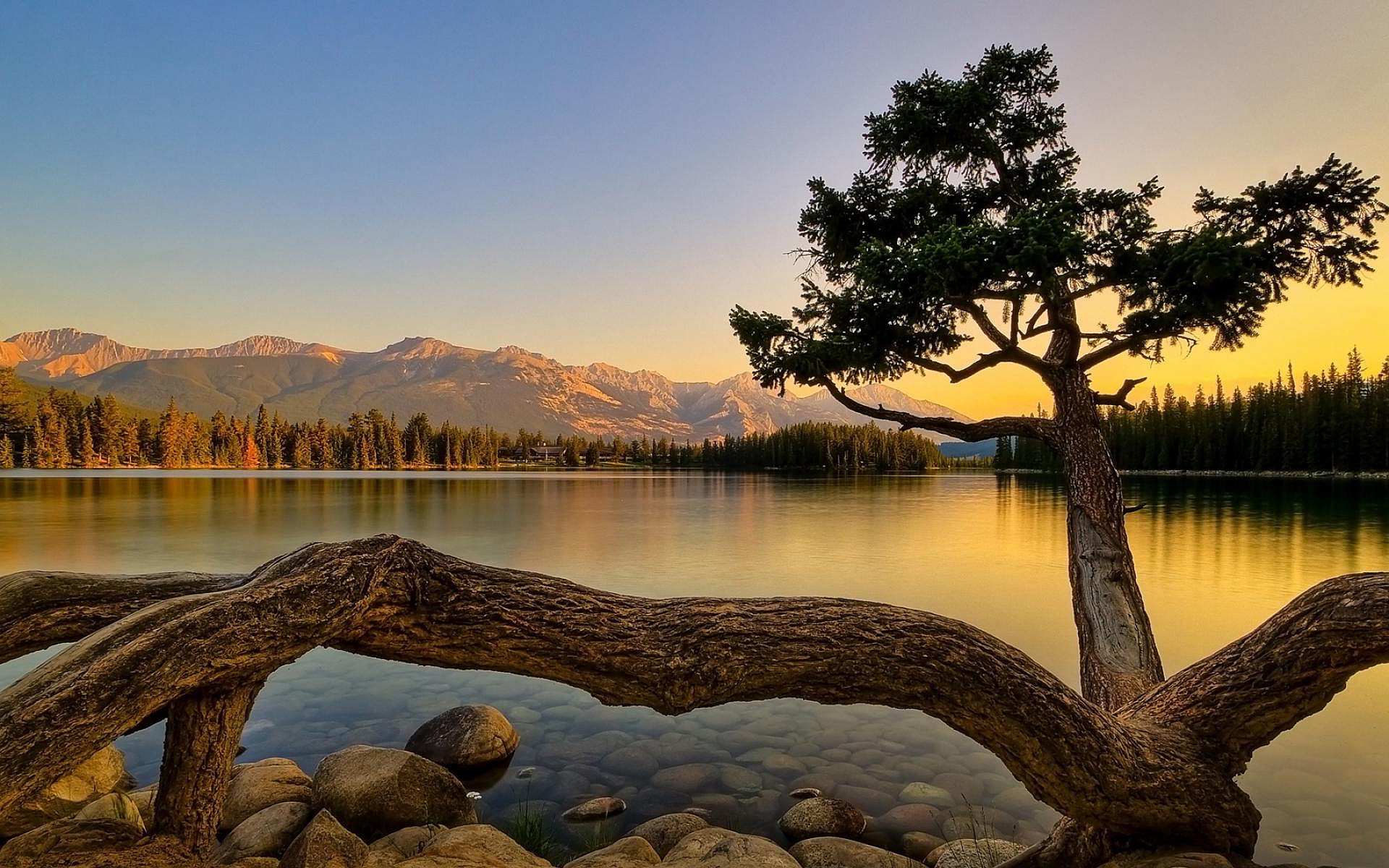 1920x1200 views | Lake View Sunset Wallpapers Pictures Photos Images