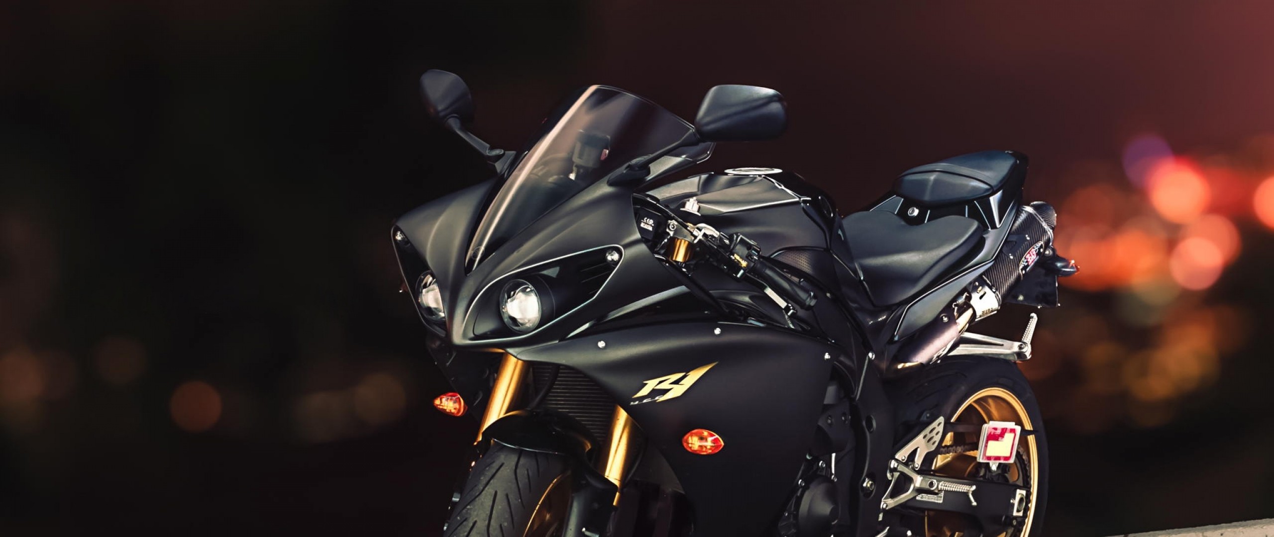 2560x1080 HD Background Yamaha YZF R1 Sport Bike Black And Gold Wallpaper .