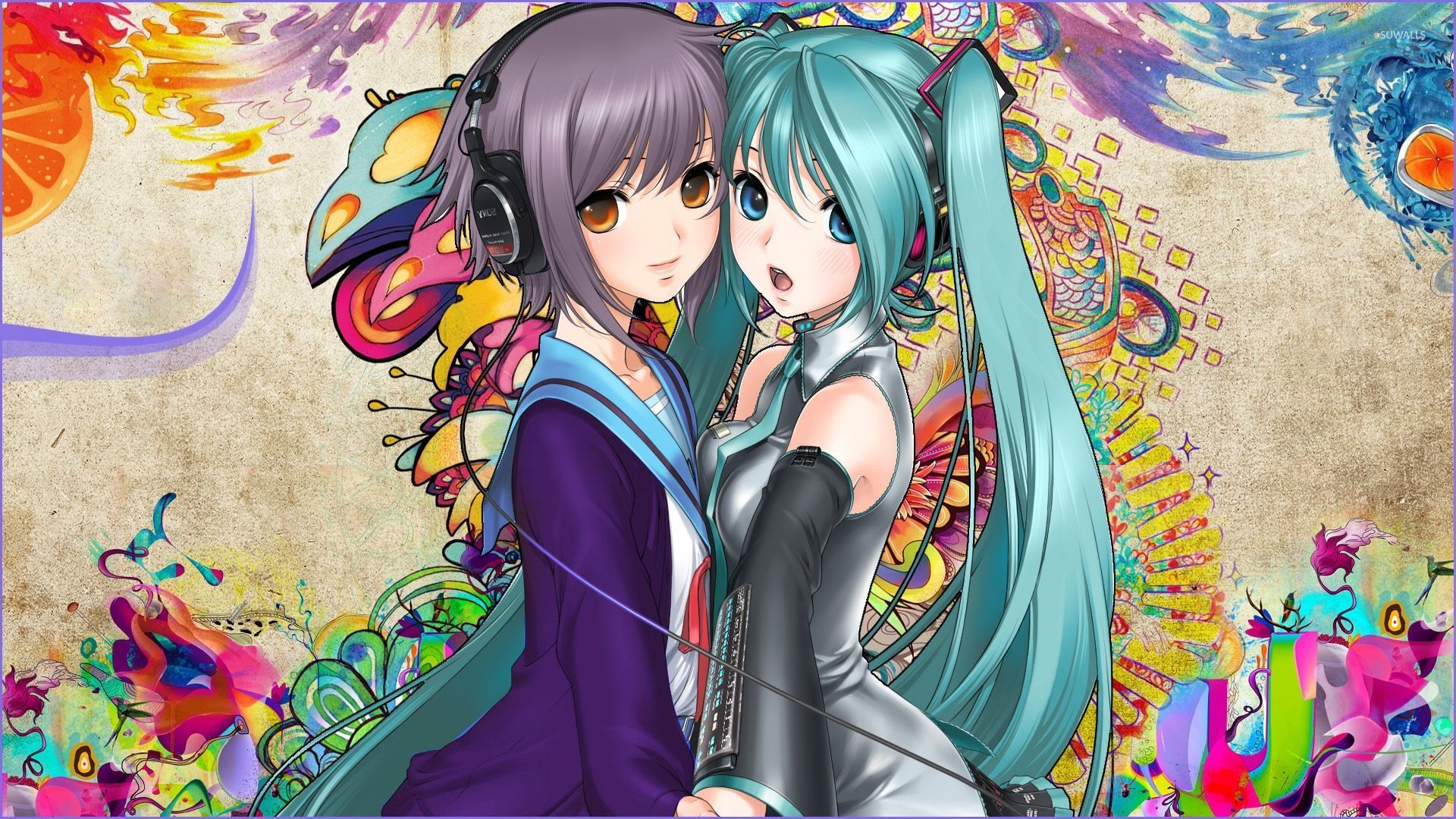 1920x1080 IU and Hatsune Miku in Vocaloid wallpaper  jpg