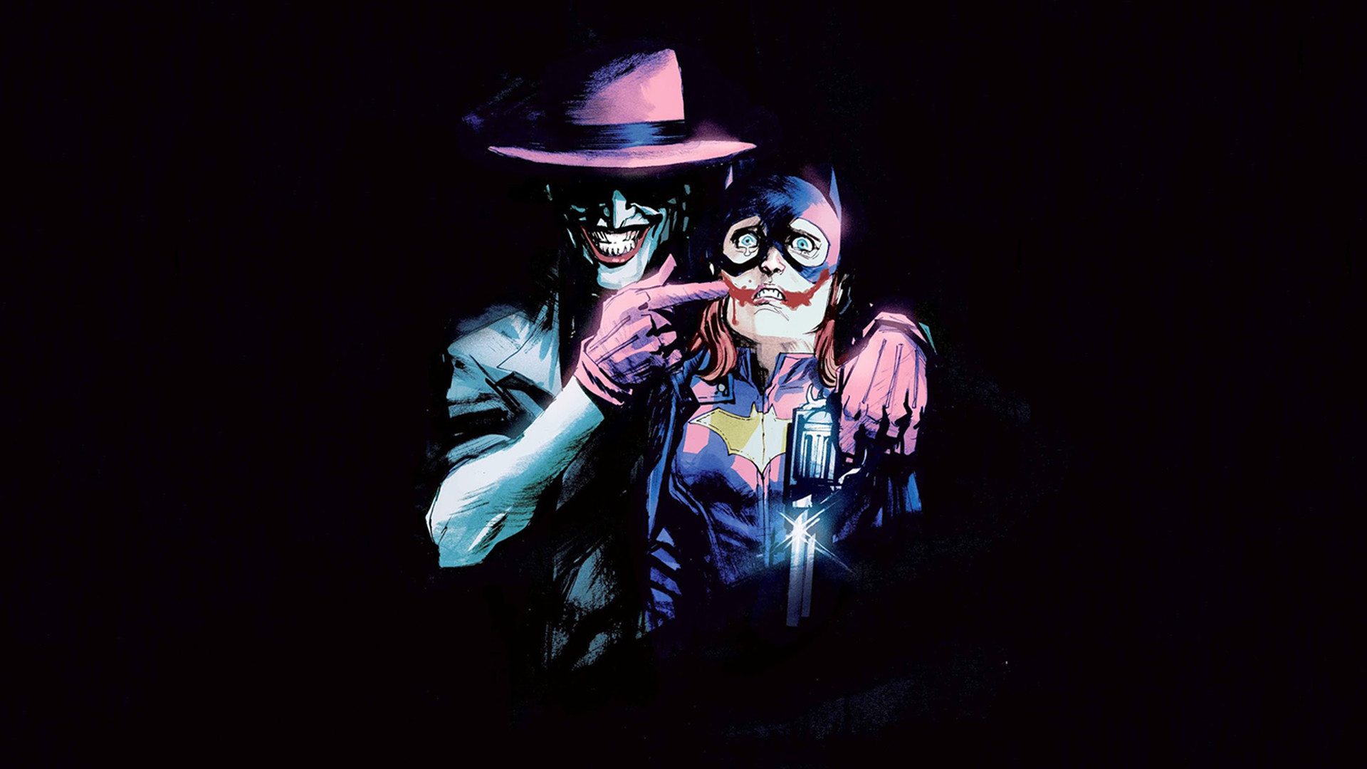 1920x1080 General  the killing joke Joker Batman Batgirl revolver comic  books comics gun