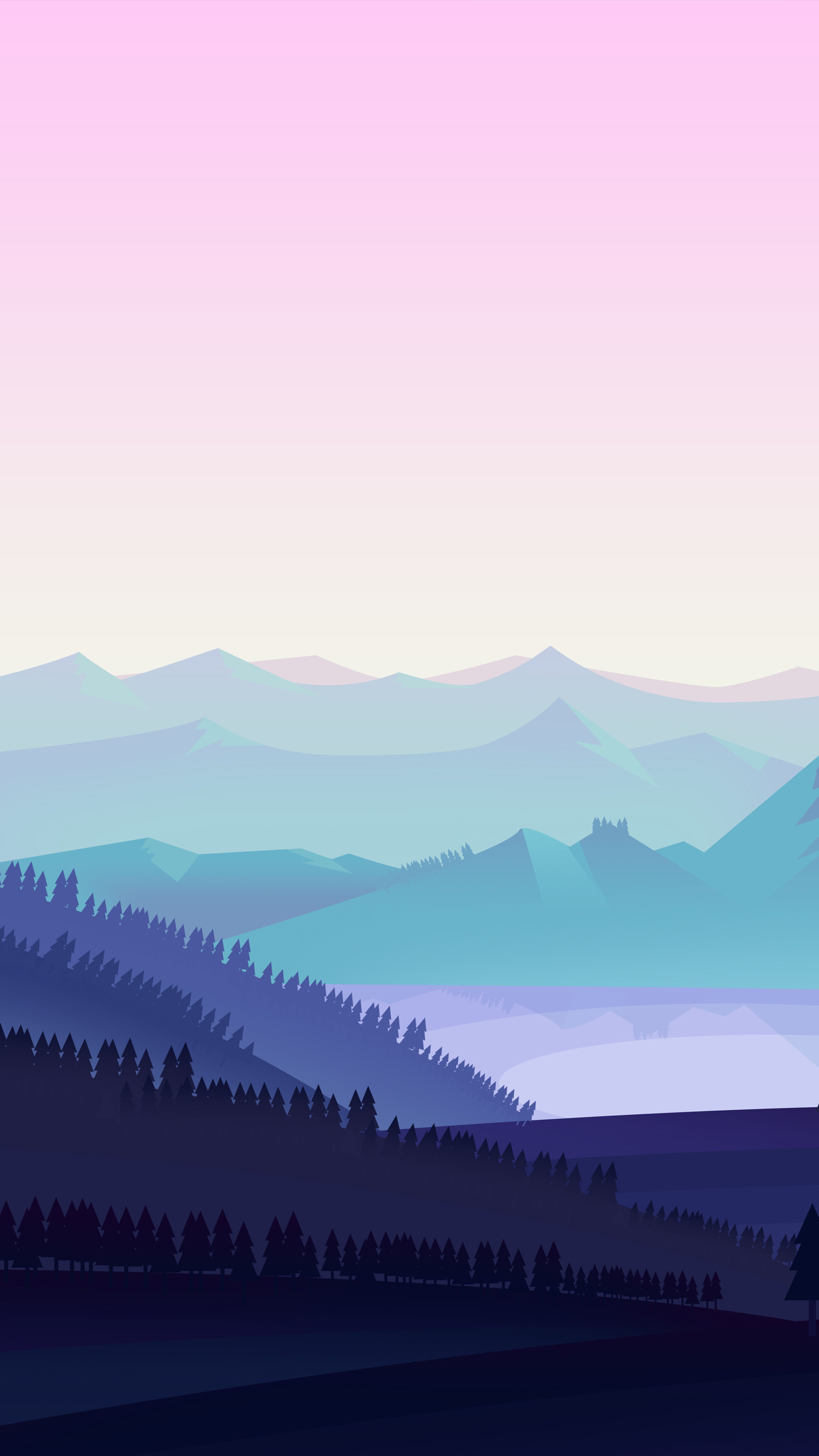 1440x2560 pink and blue anime mountains wallpaper