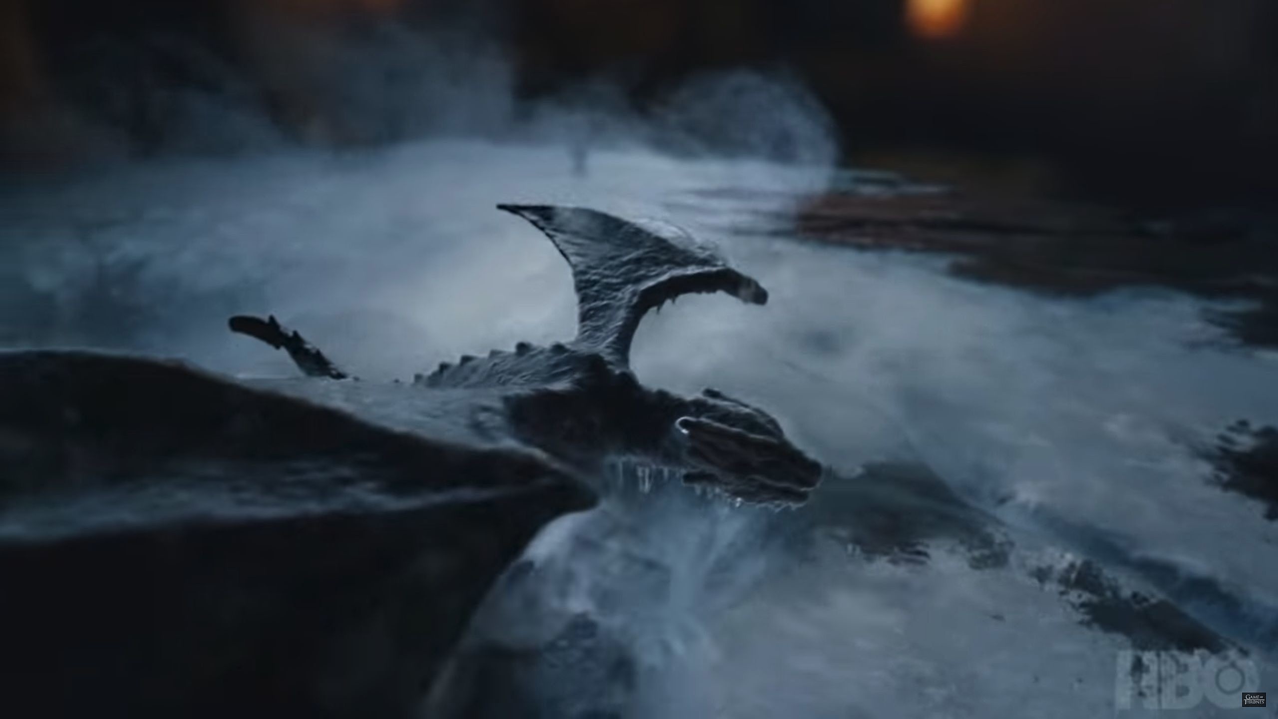 2560x1440 The mist gets the dragon, too, covering it in frost: