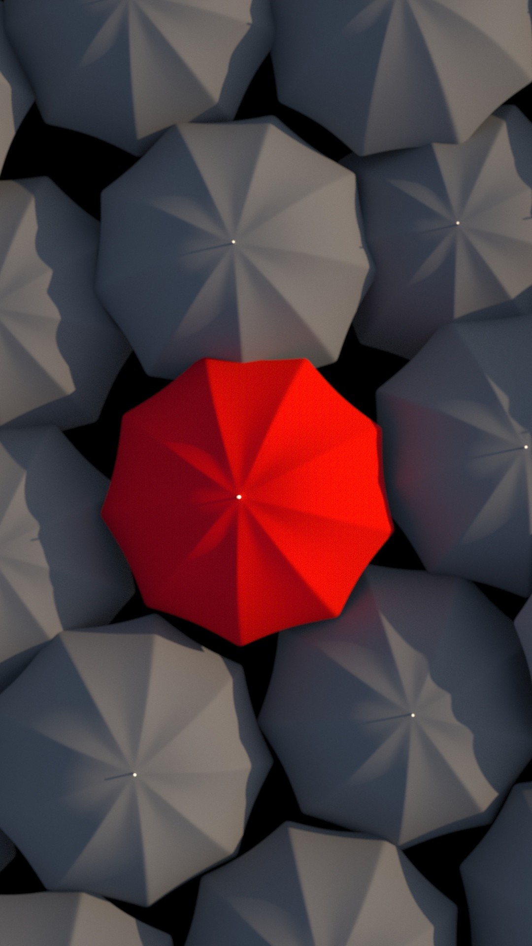1080x1920 Umbrellas 3D Red Gray iPhone 8 wallpaper