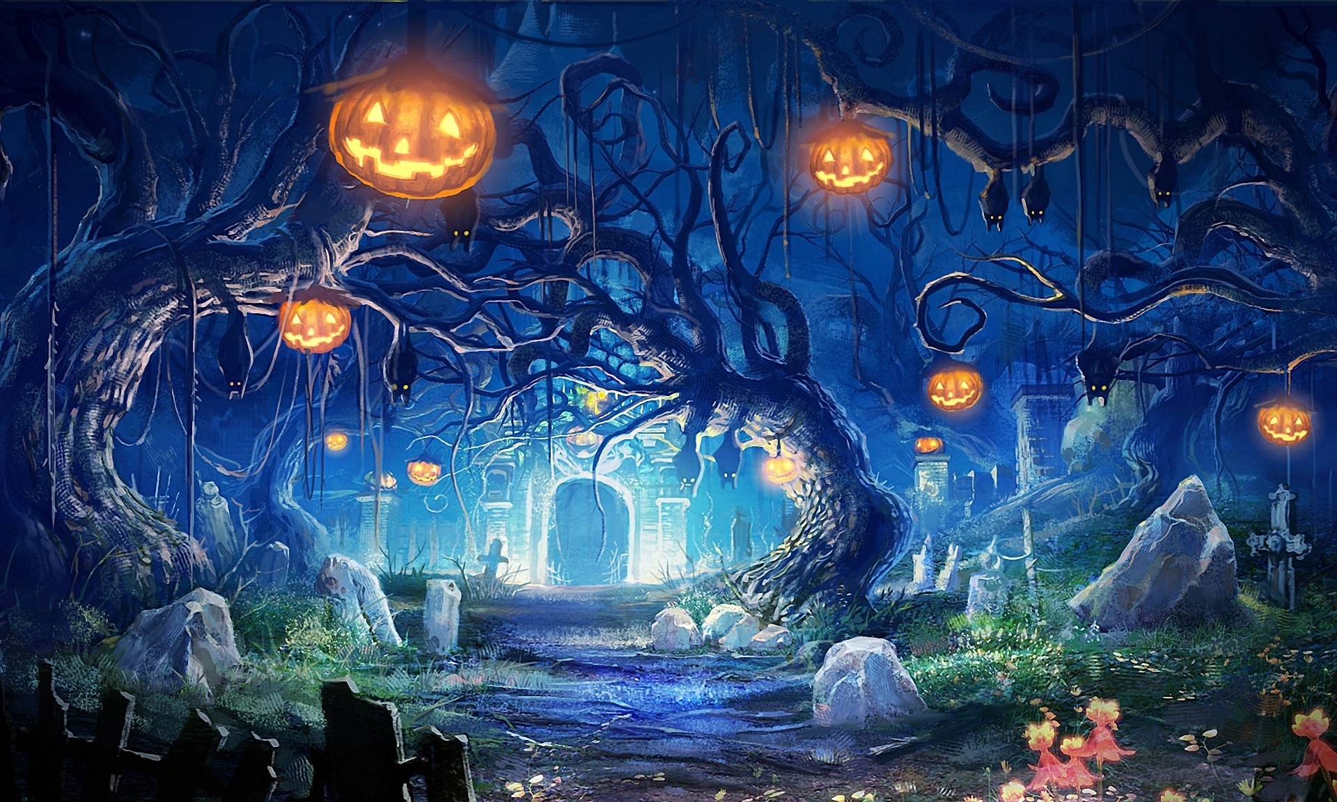 1920x1152 halloween pixel art background halloween hd wallpapers