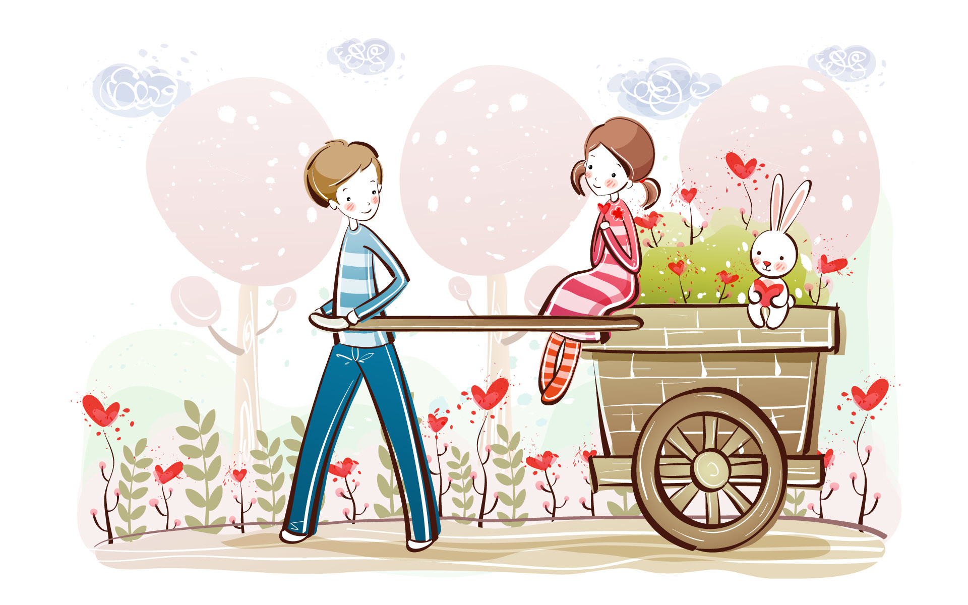 1920x1200 3d Love <b>Couple Cartoon</b> Wallpapers Download - 3d wallpaper