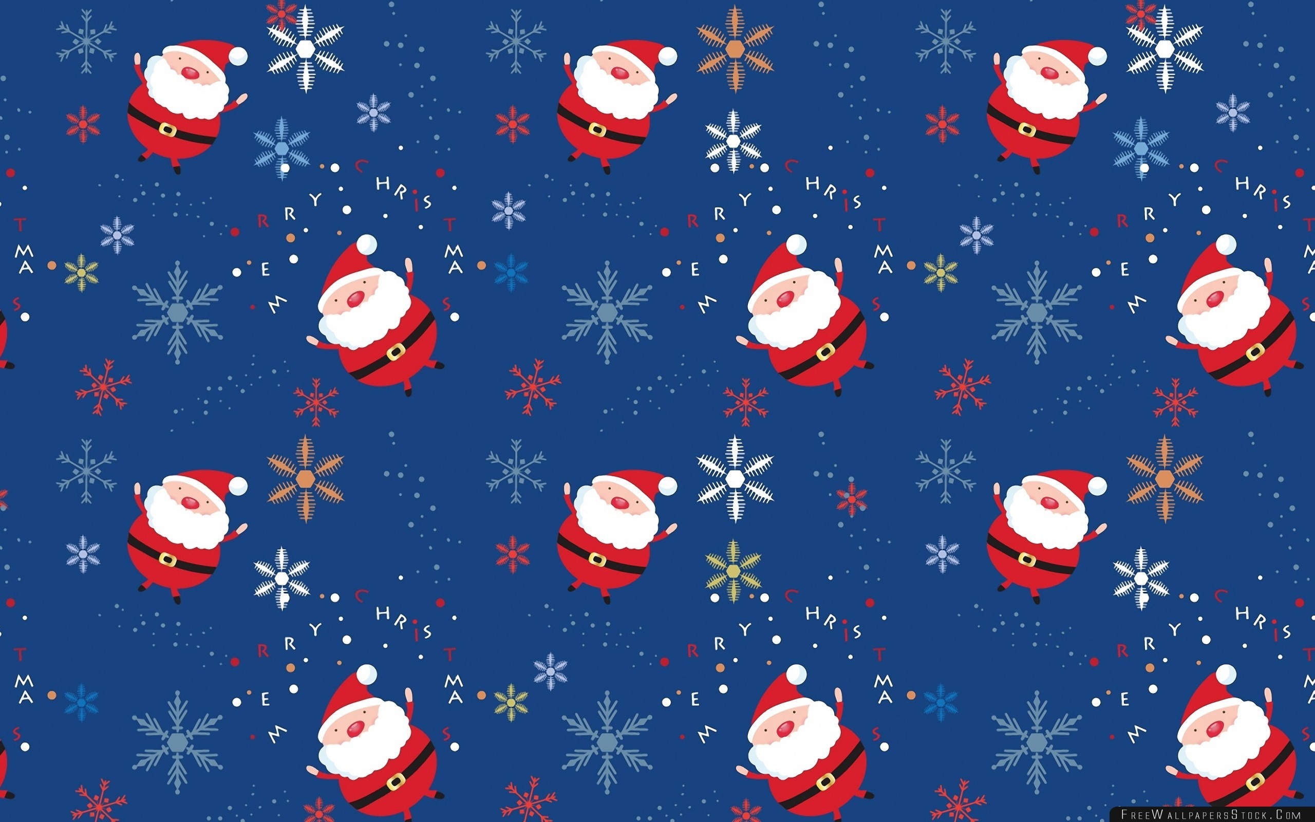 2560x1600 Santa Claus Set Background Lettering Snowflake Wallpaper