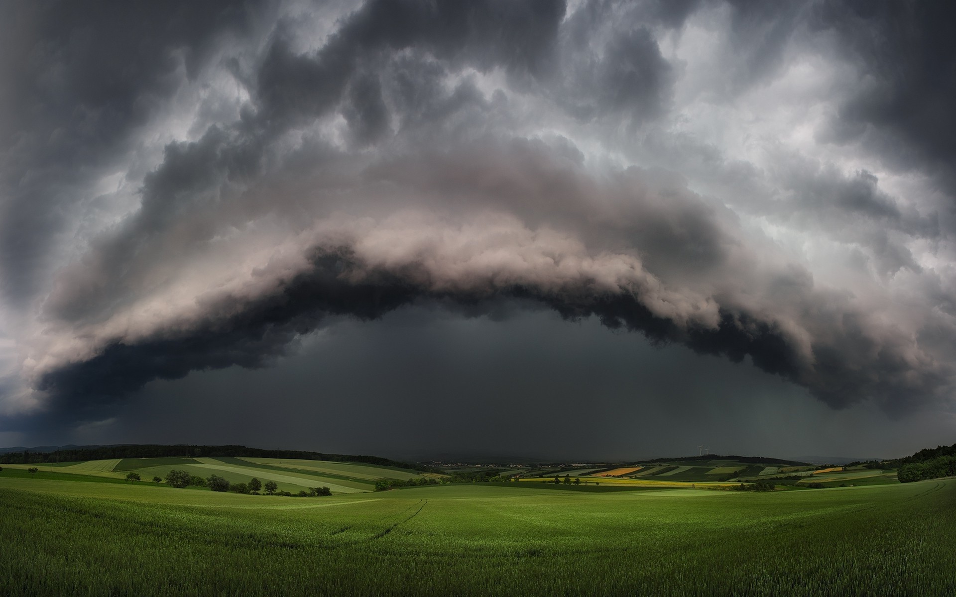 1920x1200  nature, Landscape, Supercell, Storm, Clouds, Field, Hill,  Thunder, Tornado Wallpapers HD / Desktop and Mobile Backgrounds