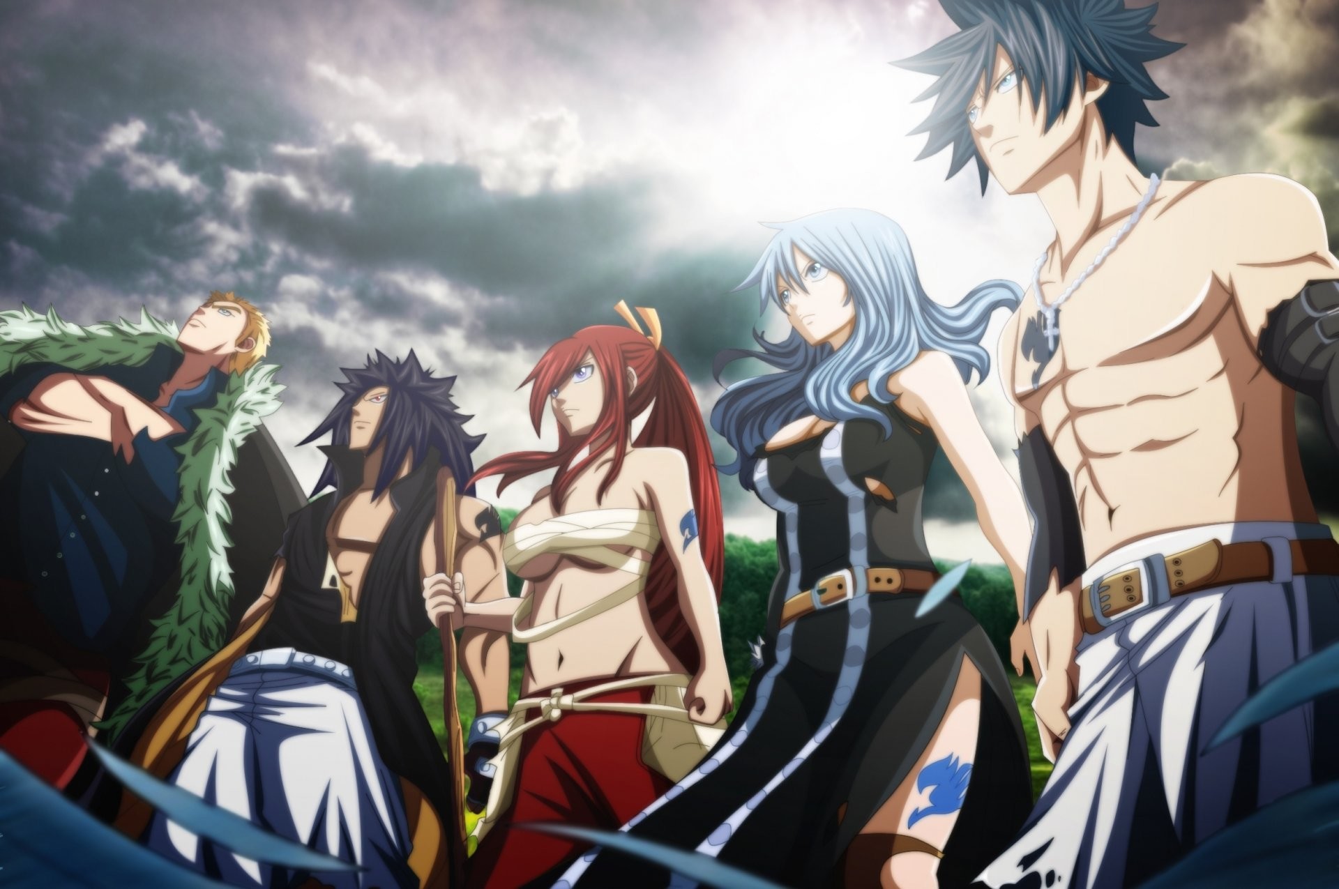 1920x1275 art futuretabs fairy tail anime tale about the fairy tail erza scarlet gray  fullbuster juvia loxar