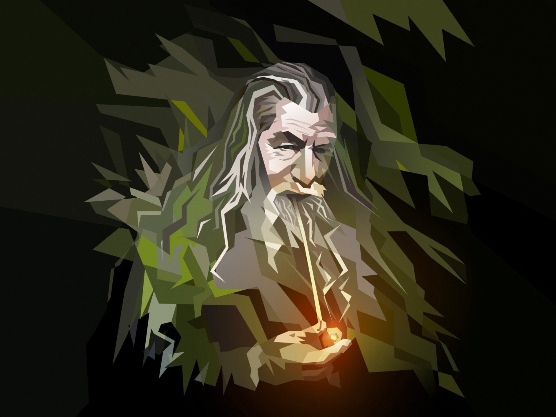 1920x1440 Gandalf das Rauchen einer Pfeife, 3D-Grafik
