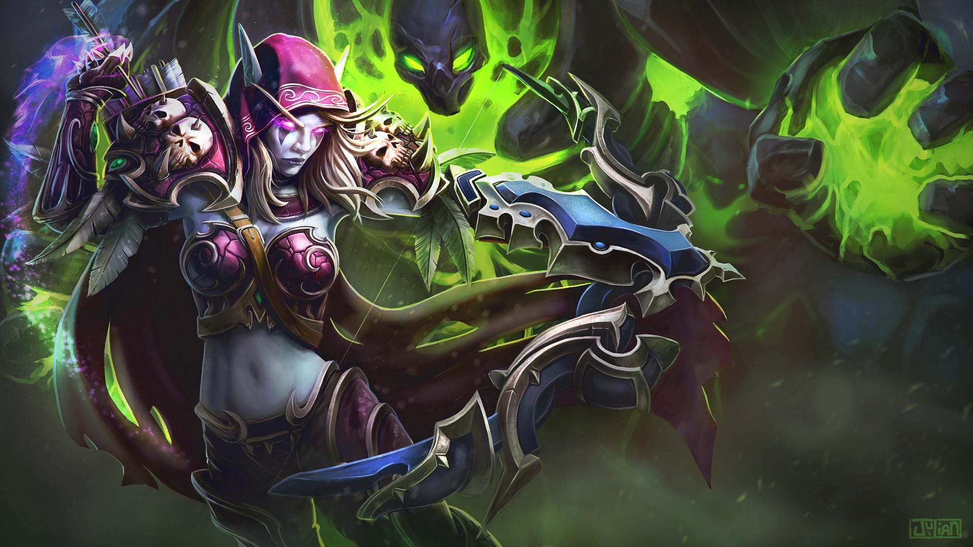 1920x1080 Sylvanas Windrunner, World of Warcraft, Video games, Bow, Arrows, Fantasy girl  Wallpapers HD / Desktop and Mobile Backgrounds