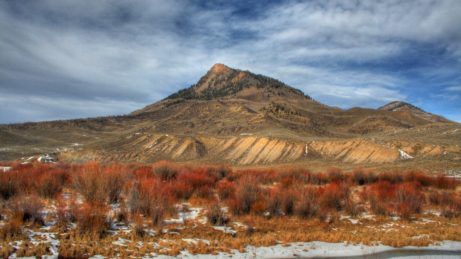1920x1080 Deserts - Peak Desert Winter Shribs Dry Mountain Clouds Photos Download for  HD 16:9