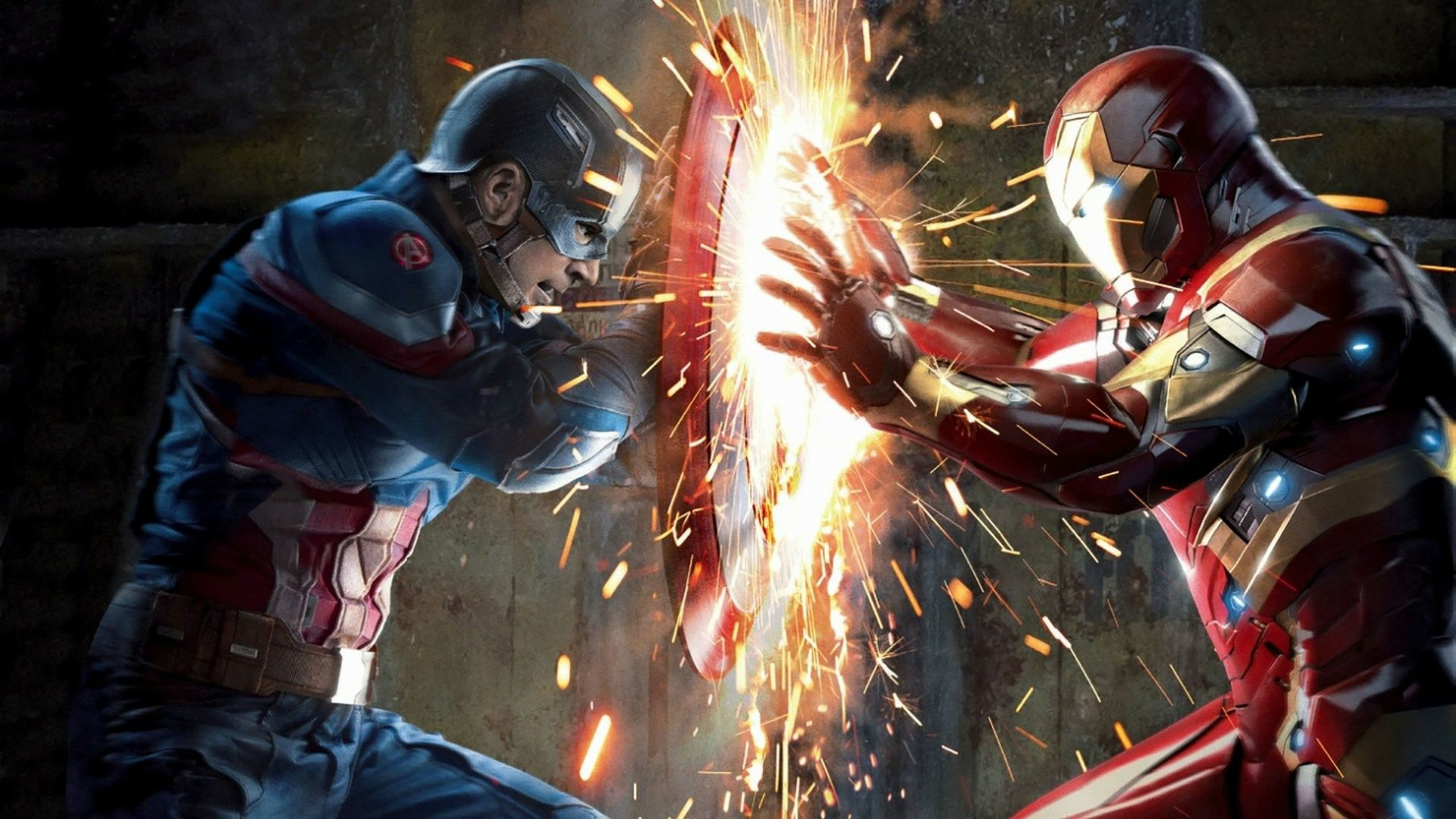 2560x1440 Iron Man And Captain America Civil War Movie Hd Desktop Wallpaper 2560Ã1440