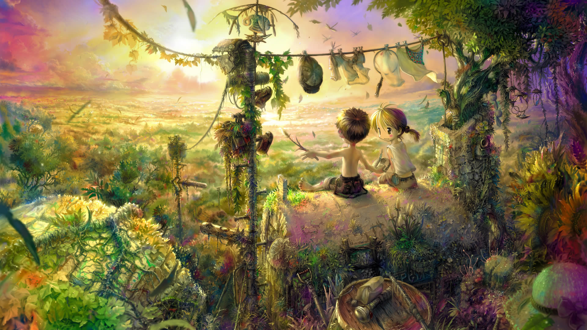 1920x1080 Anime Fantasy Kids HD Desktop Wallpaper, Background Image