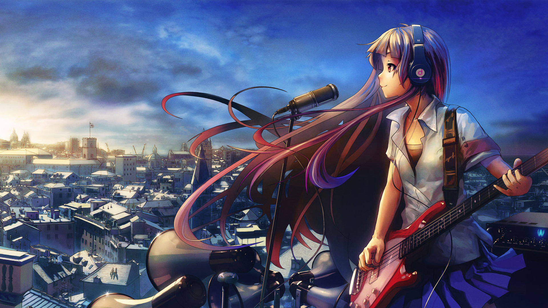 1920x1080 Anime Girl with guitar, Full HD wallpaper, 1080p | Full HD Wallpapers .