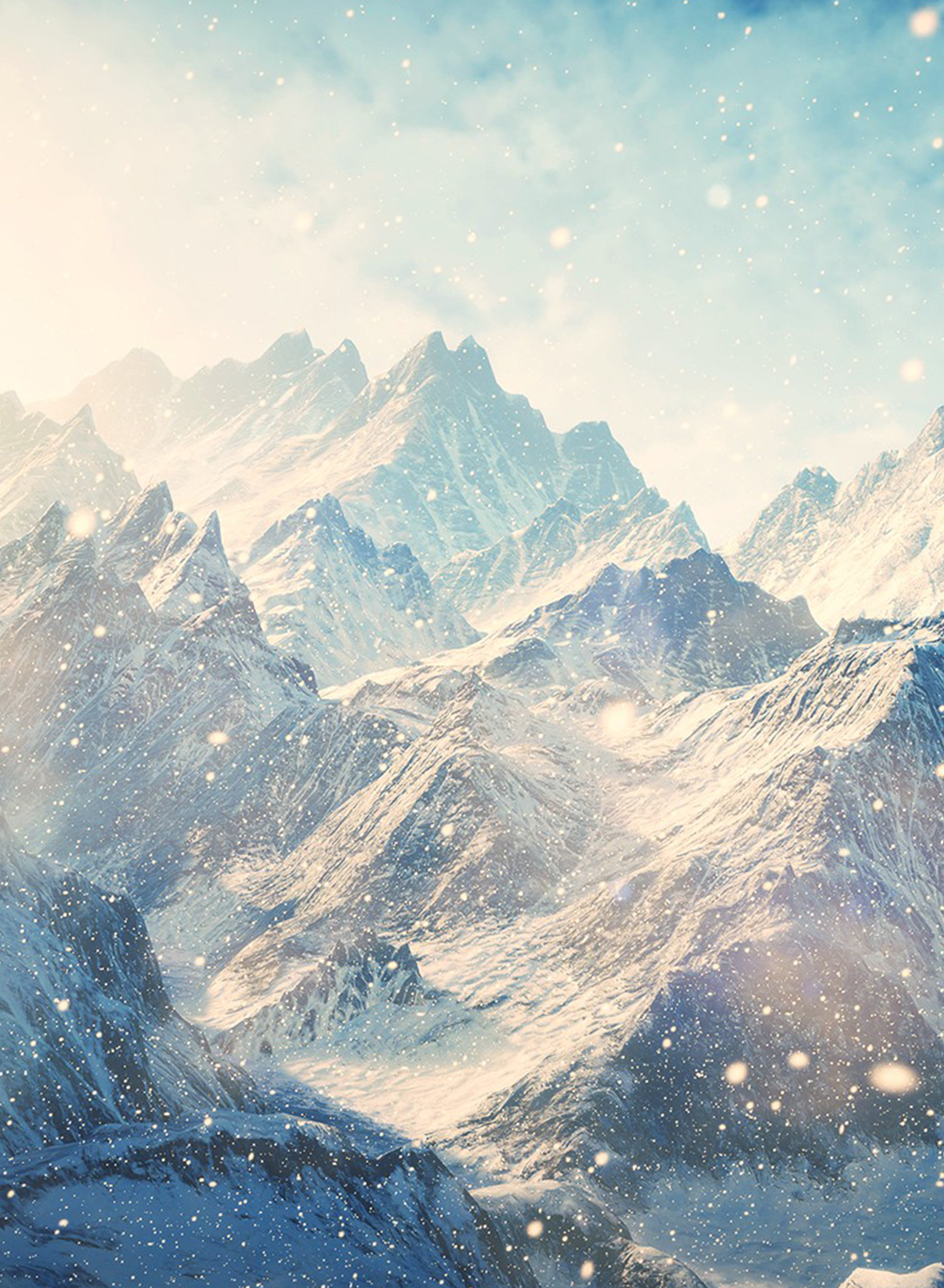 1800x2456 The Elder Scrolls V: Skyrim mountains landscapes winter snow snow  landscapes / Wallpaper