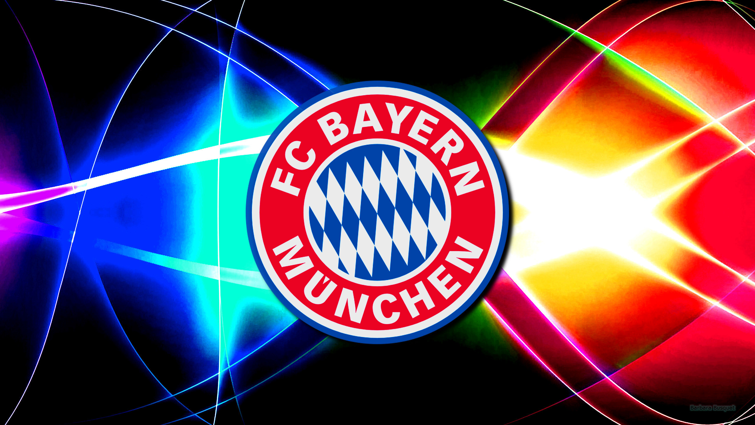 2560x1440 Colorful Bayern Munchen football club wallpaper.