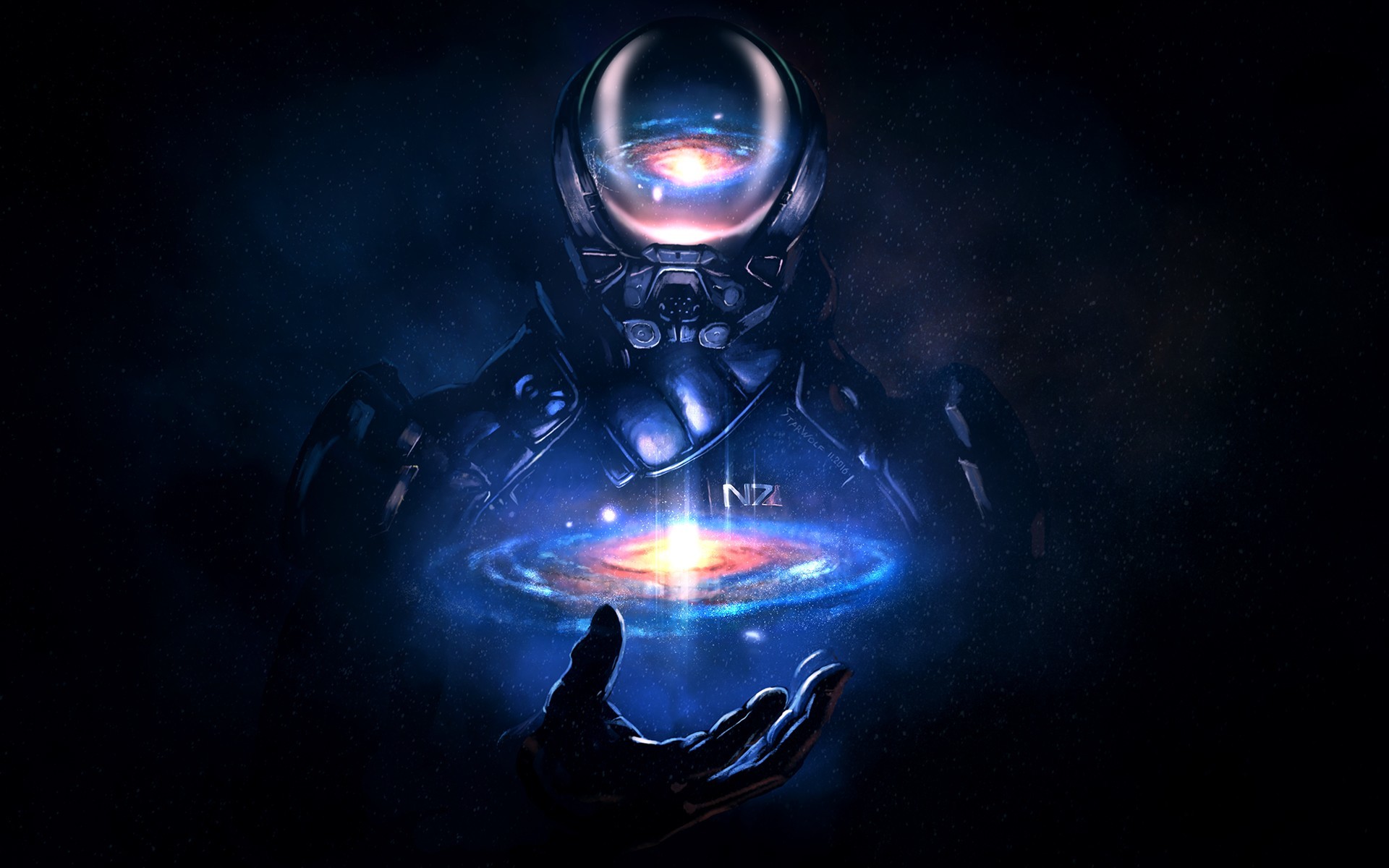 1920x1200 General  Mass Effect: Andromeda Mass Effect N7 fan art video games