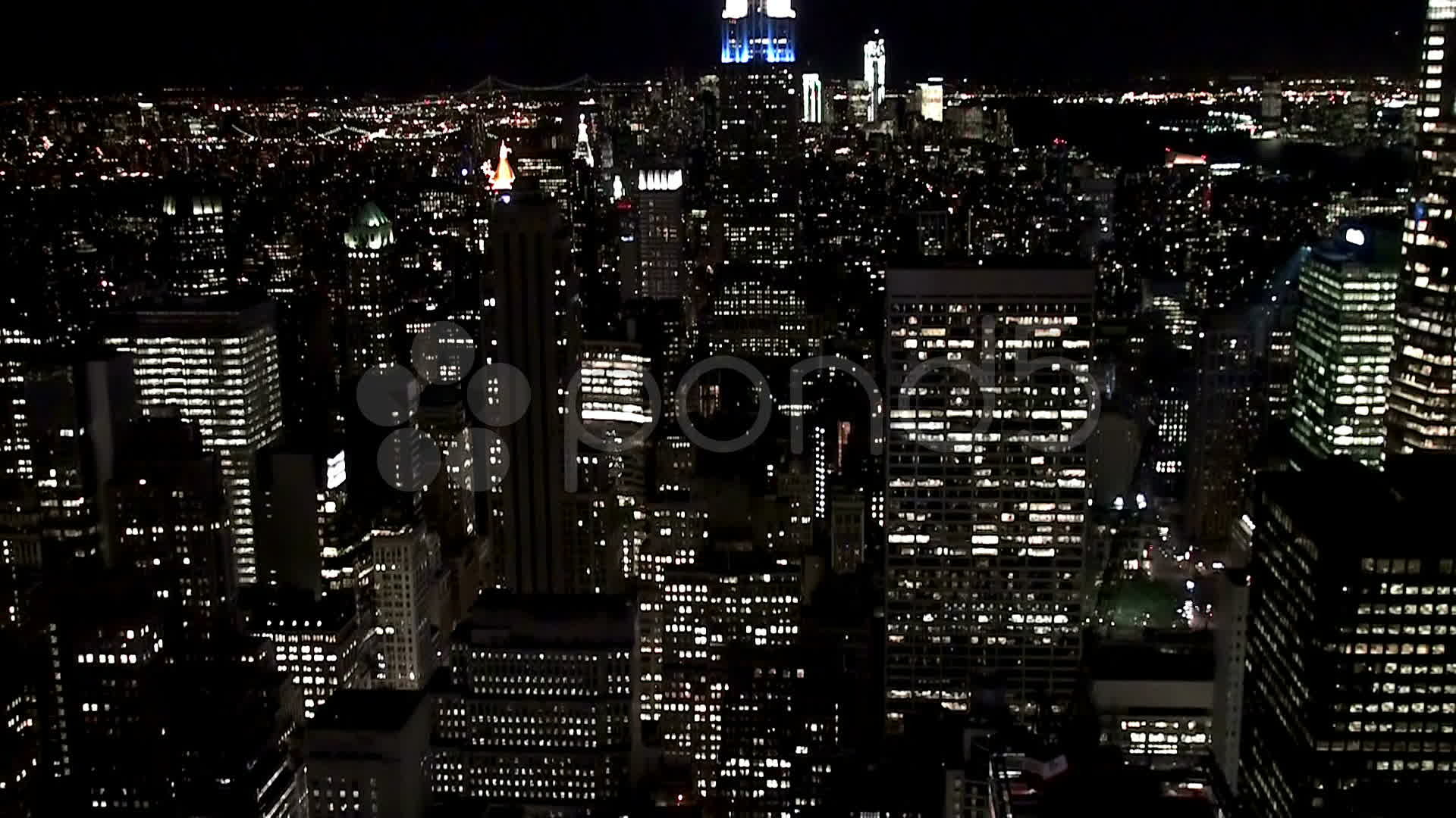 1920x1080 New York City. Bird's-Eye View At Night. Time Lapse. Stock .