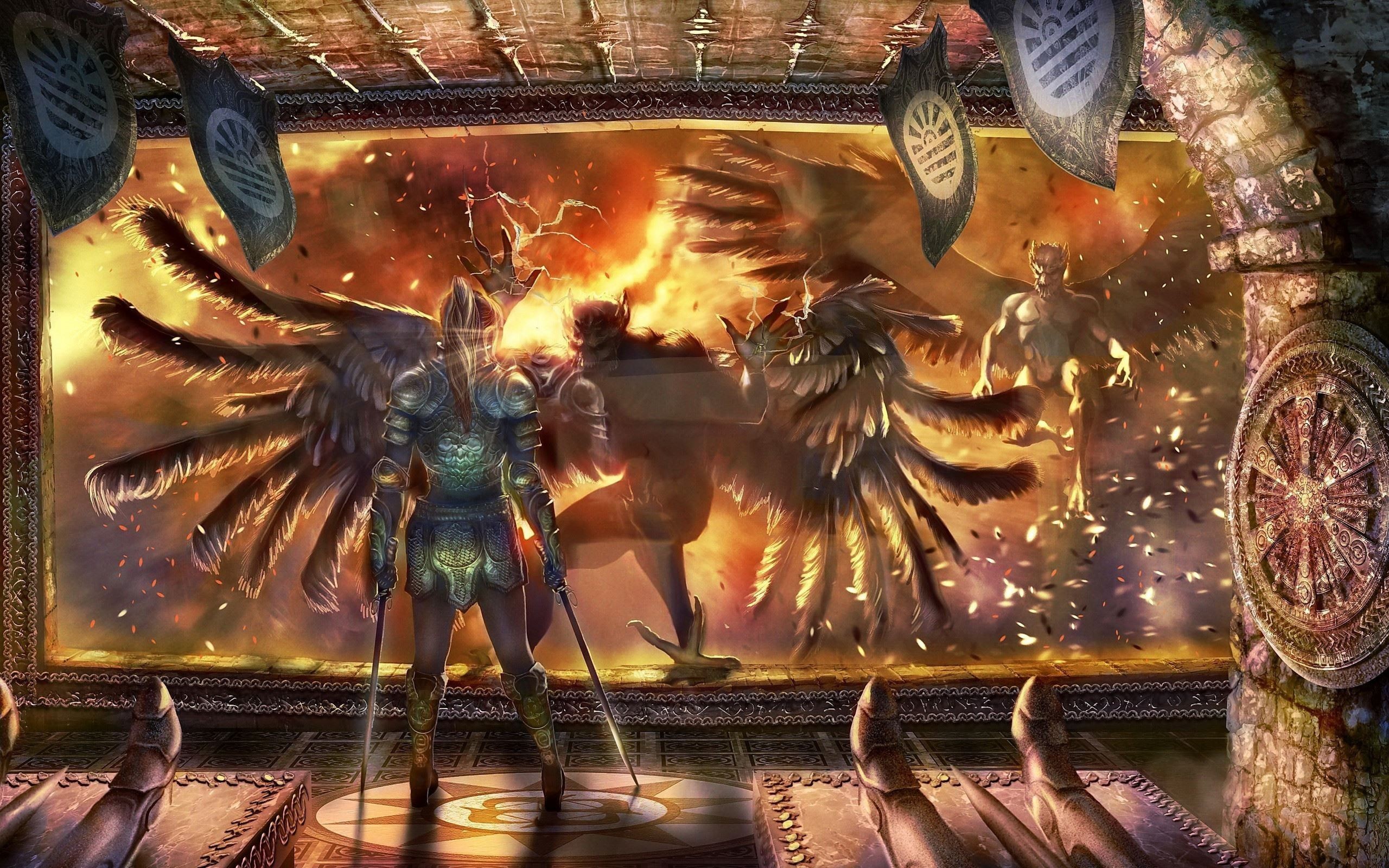 2560x1600 Angels VS Demons  - Wallpaper - ImgPrix