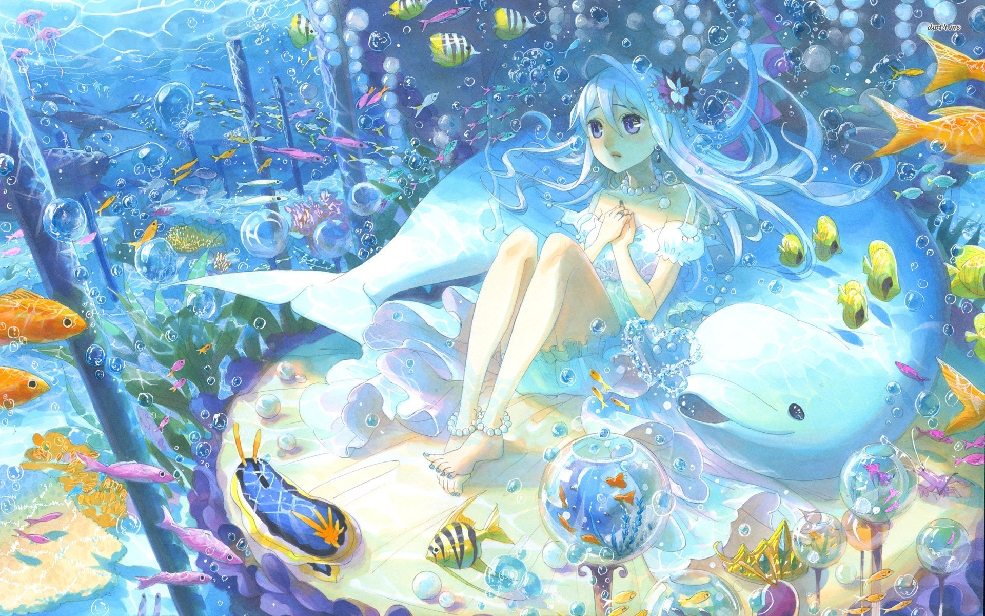 1920x1200 anime in water: Pearl princess