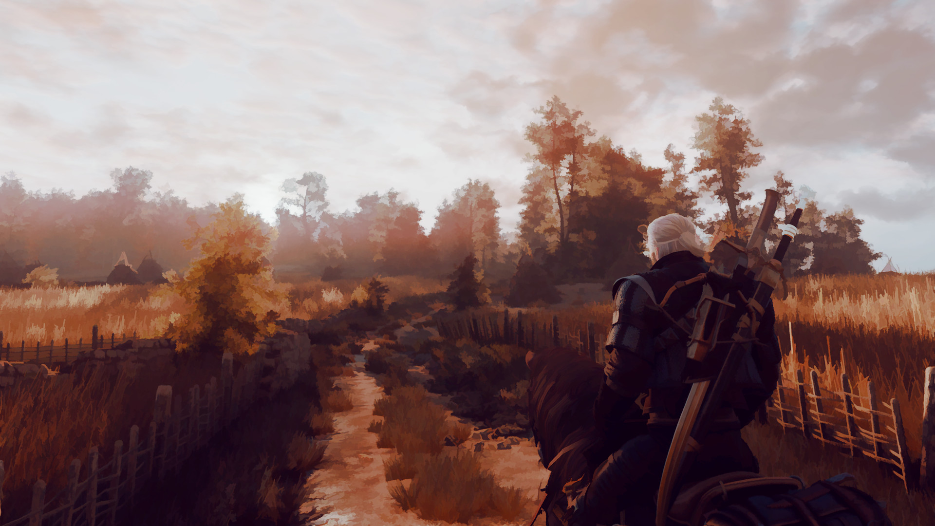 1920x1080 Here are 63 screenshots of The Witcher III made to look like paintings  using mods and photoshop; all images are 1080p. For those using ultrawide  (21:9) ...
