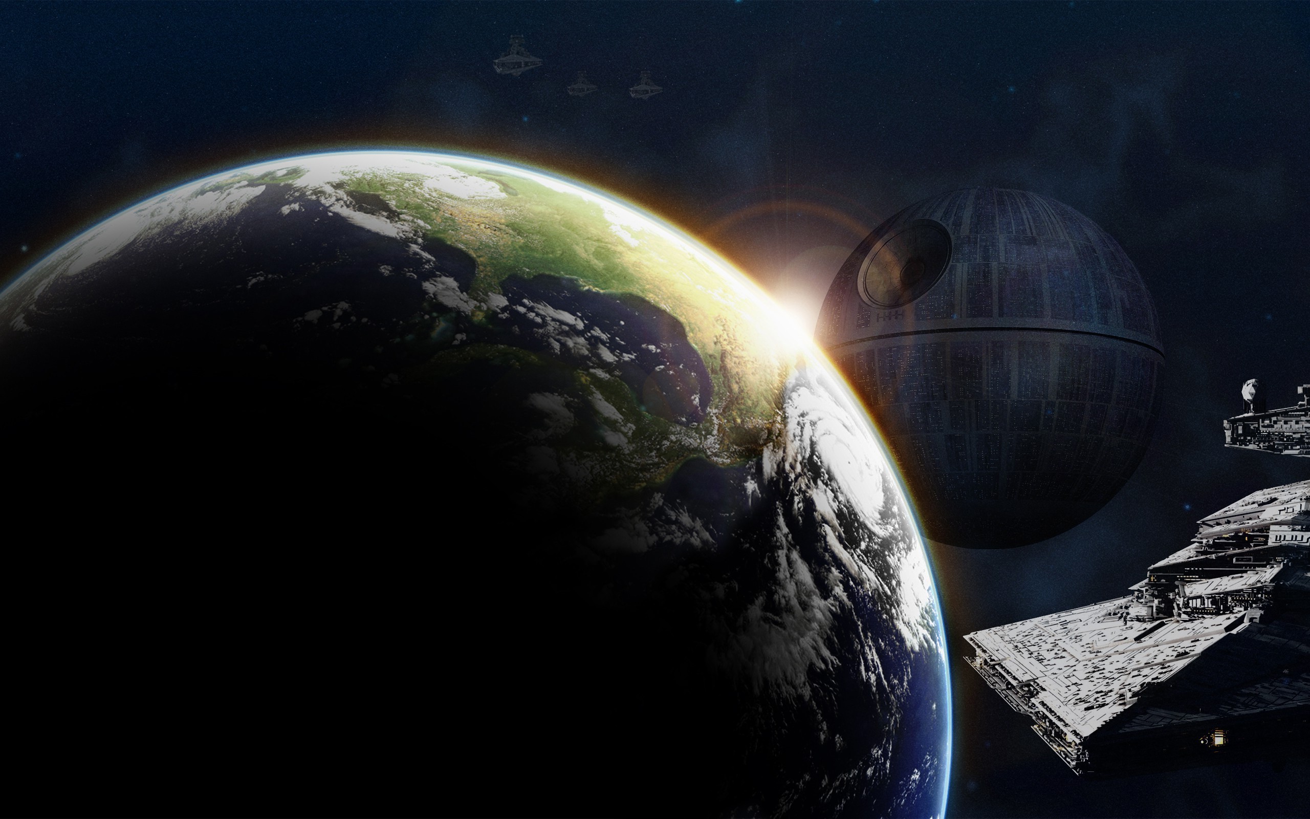 2560x1600 Star Wars, Earth, Space Art, Death Star, Star Destroyer Wallpapers HD /  Desktop and Mobile Backgrounds