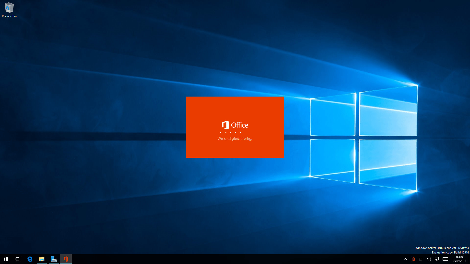 1920x1080 Das Startfenster zur Installation von Office 2016 unter Windows Server 2016  (Technical Preview 3) ...