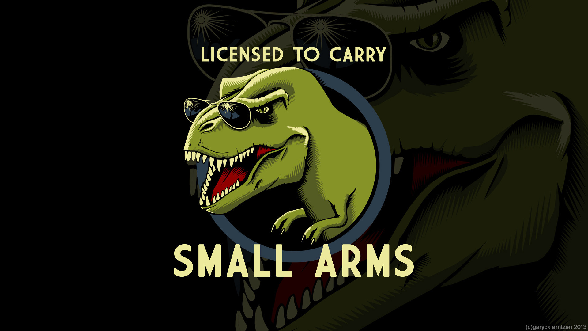 1920x1080 [Dino Art] Wallpaper: T-Rex "licensed to carry small arms" - funny ...