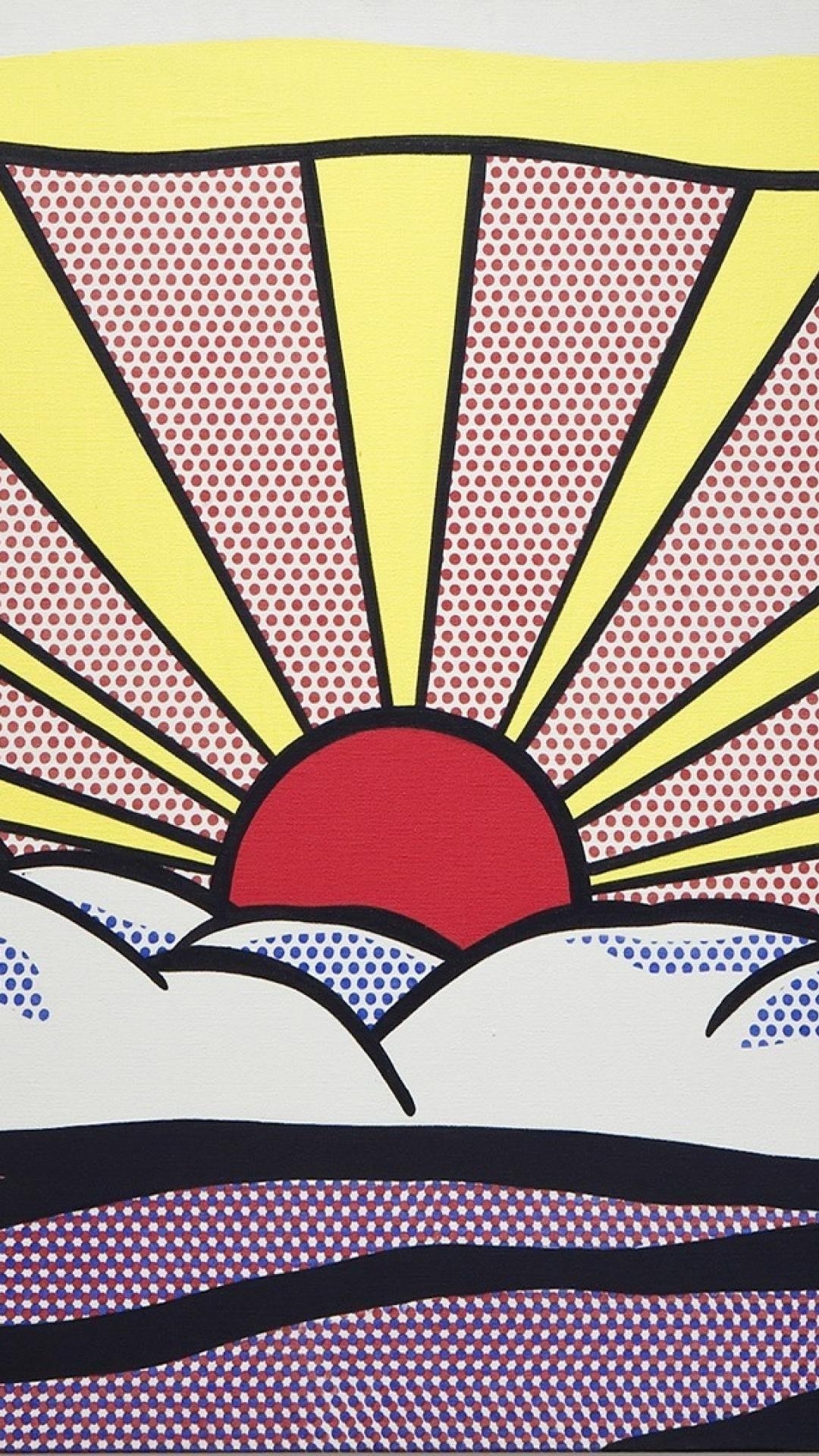 1080x1920 Roy Lichtenstein Artwork Paintings Pop Art Sunrise Wallpaper | (87626)
