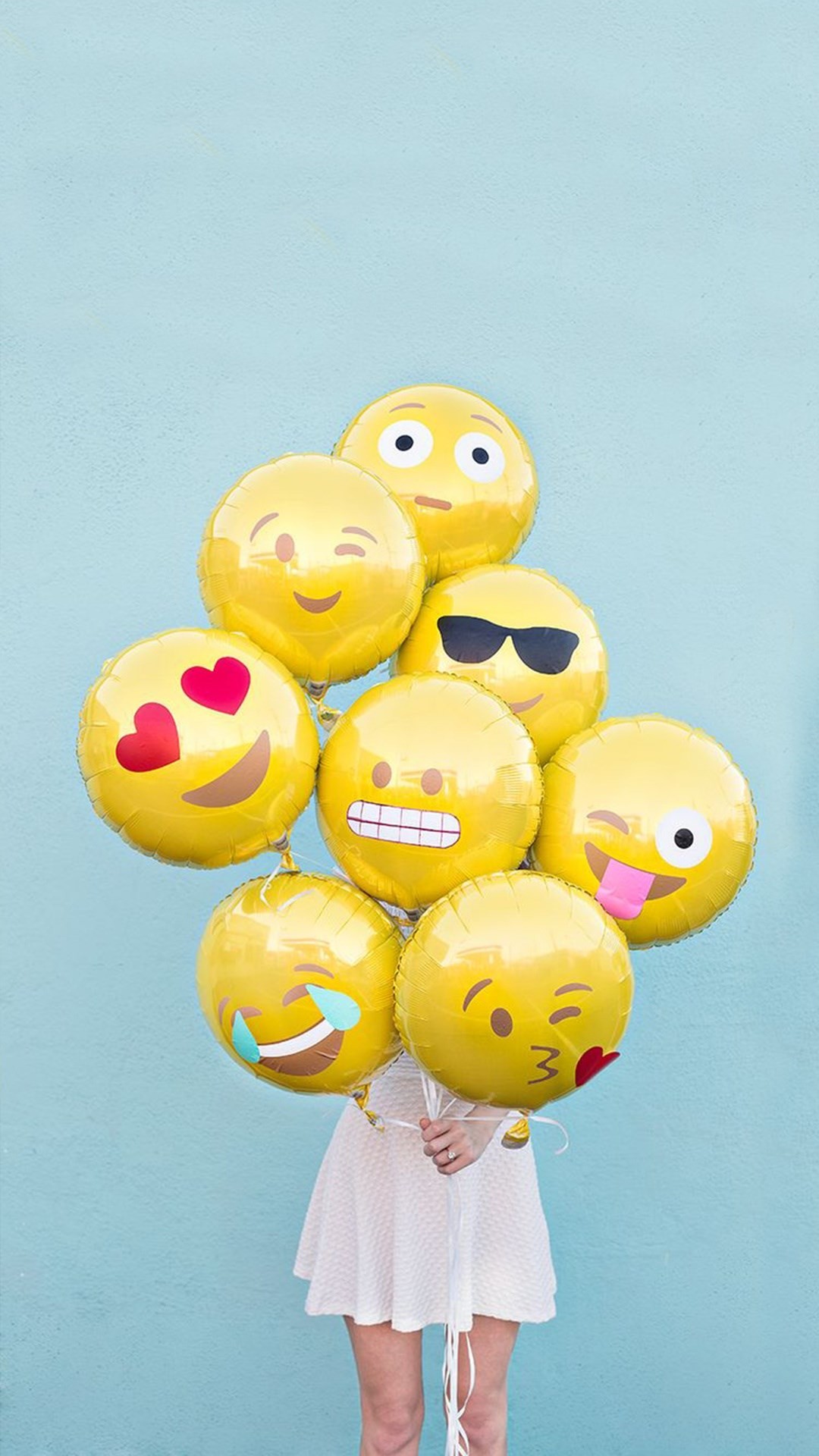 1080x1920 Abstract Funny Cute Emoji Balloons #iPhone #6 #plus #wallpaper