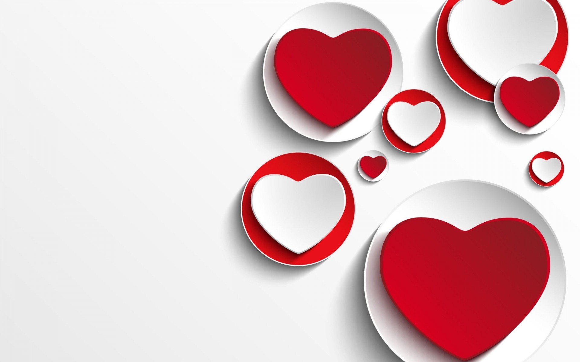1920x1200 Paper Hearts Love Background Wallpaper