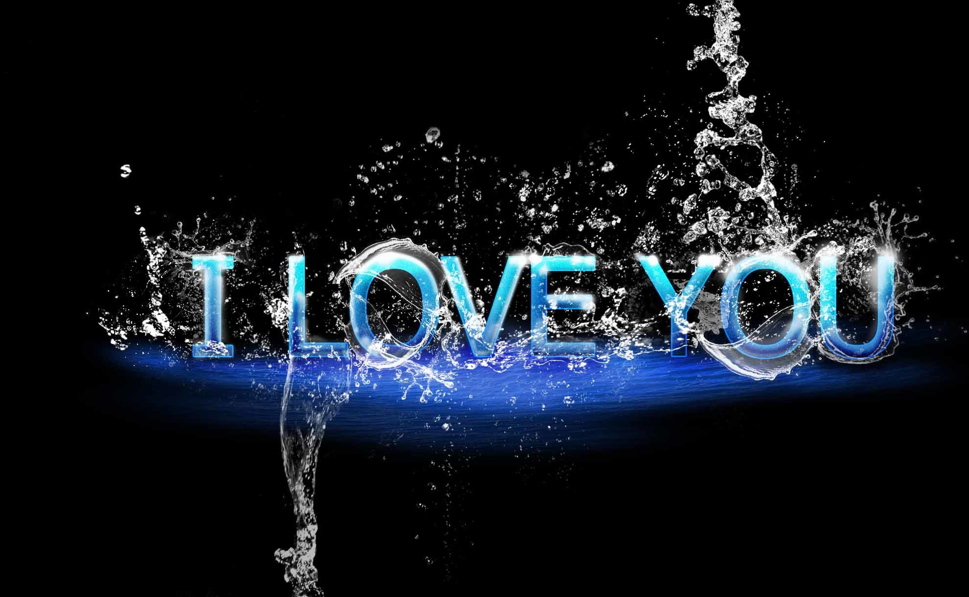 1980x1220 Aweysome I love you 3D water love wallpaper
