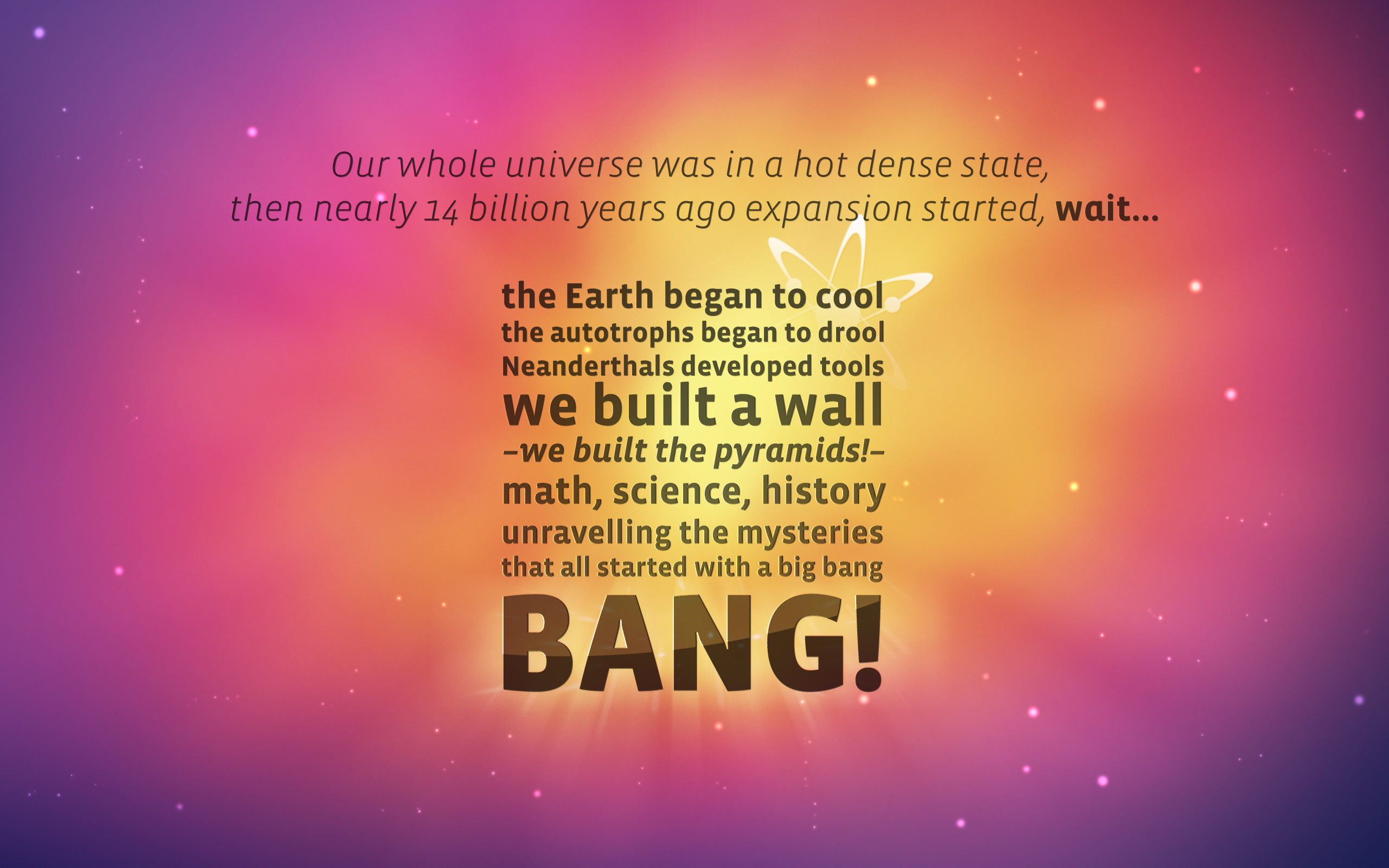 2560x1600 TV Show - The Big Bang Theory Word Song Wallpaper
