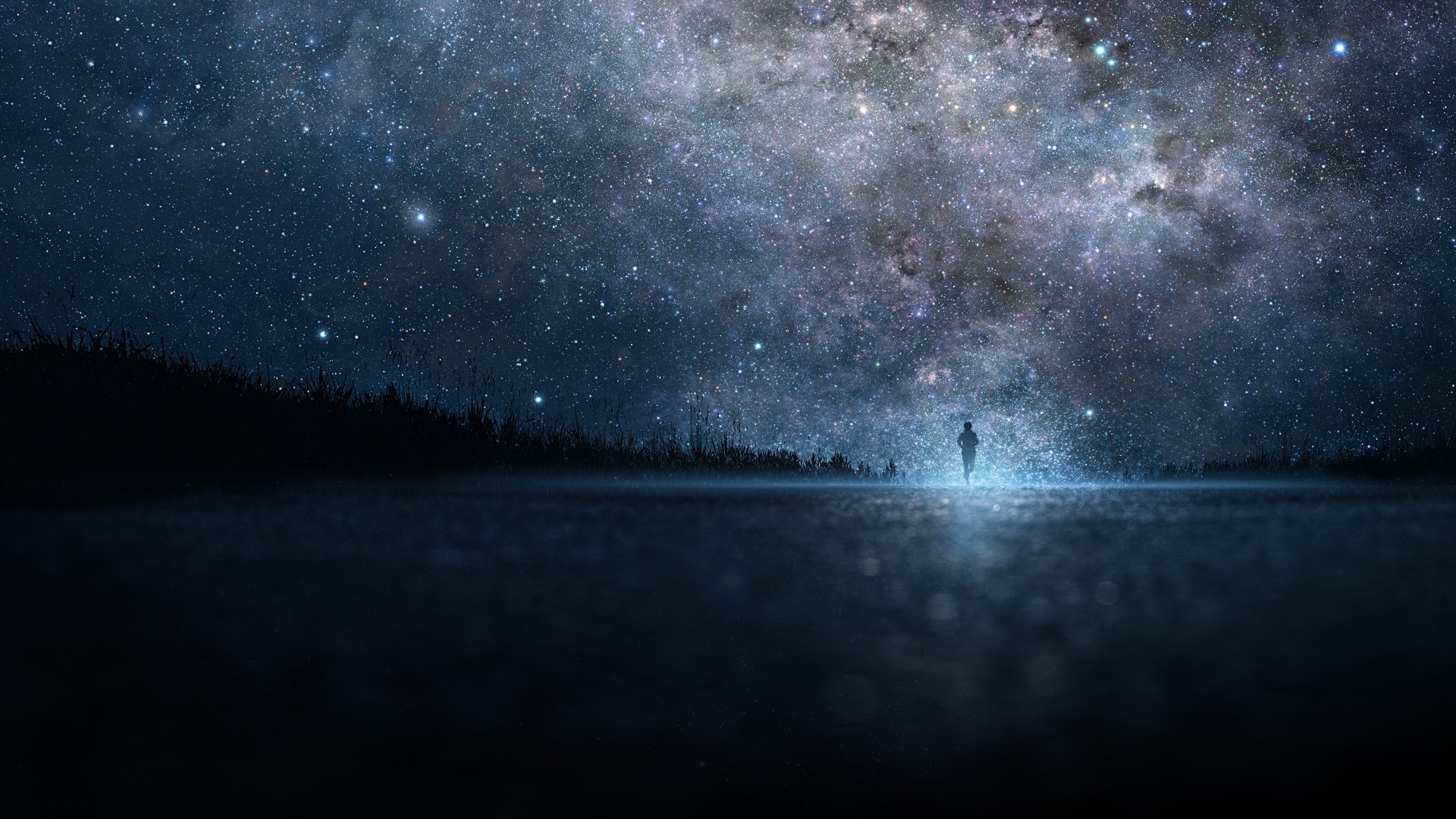 1920x1080 Preview wallpaper star, art, sky, night, people, silhouette 