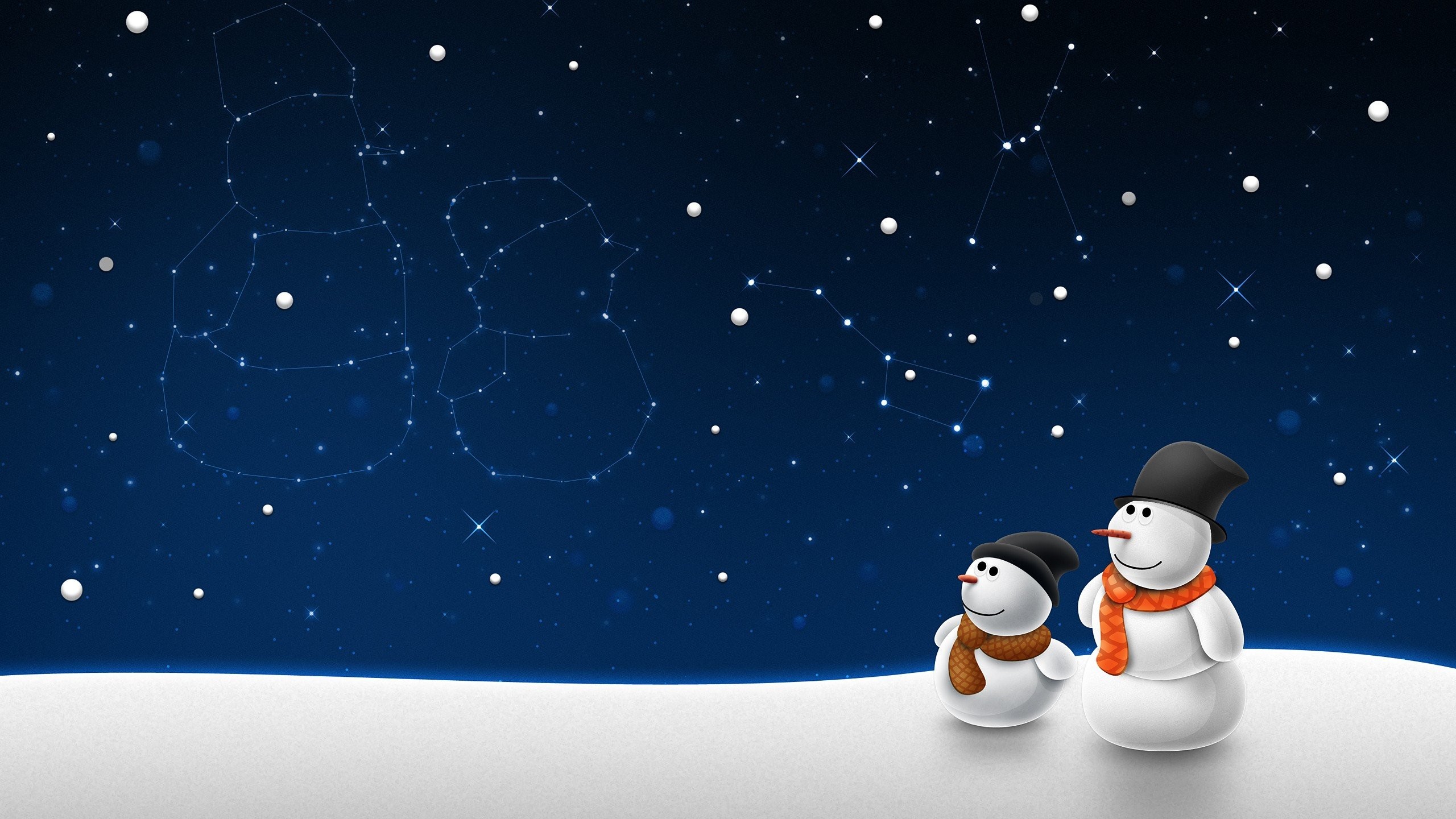2560x1440 christmas background theme ; wallpaper-constellation-snowman-father- background-winter-