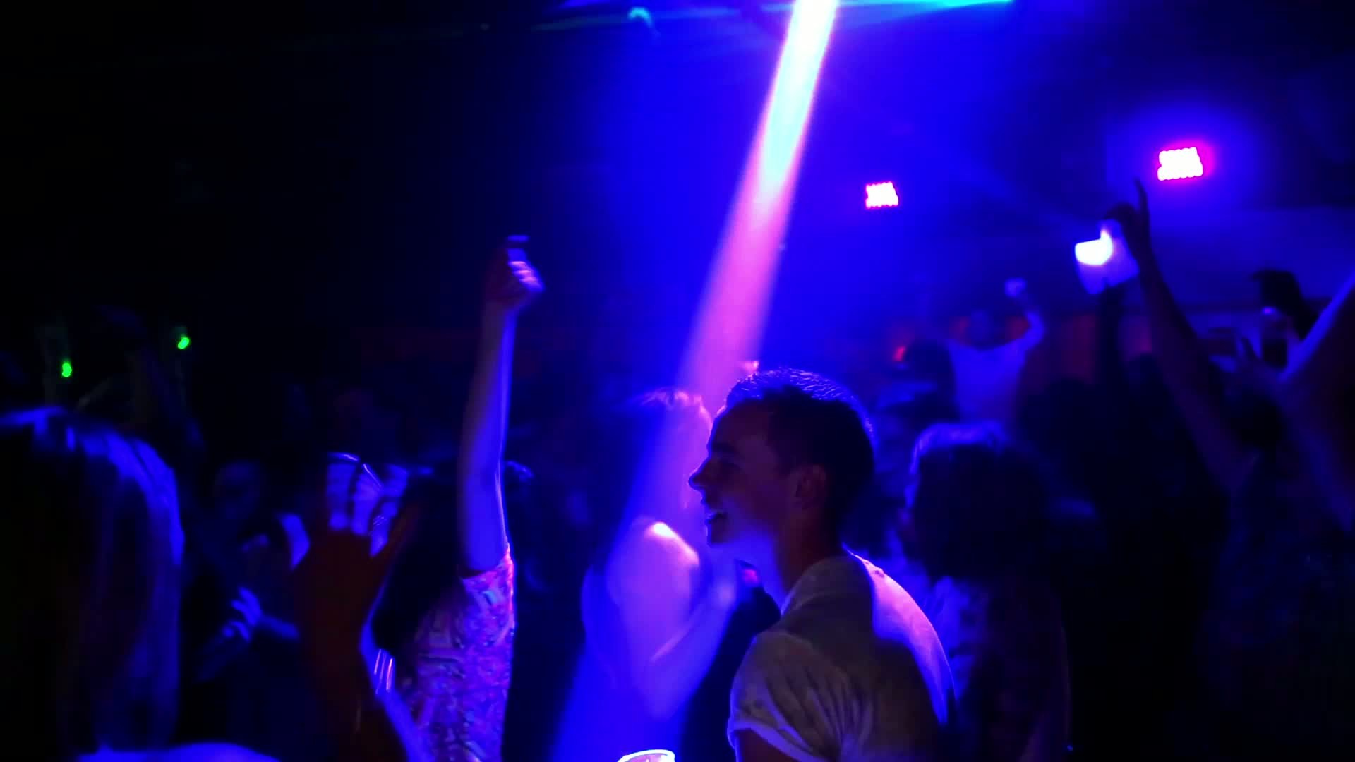1920x1080 Nightclub Smoke Machine + Dancing Free Stock Video Footage Download Clips