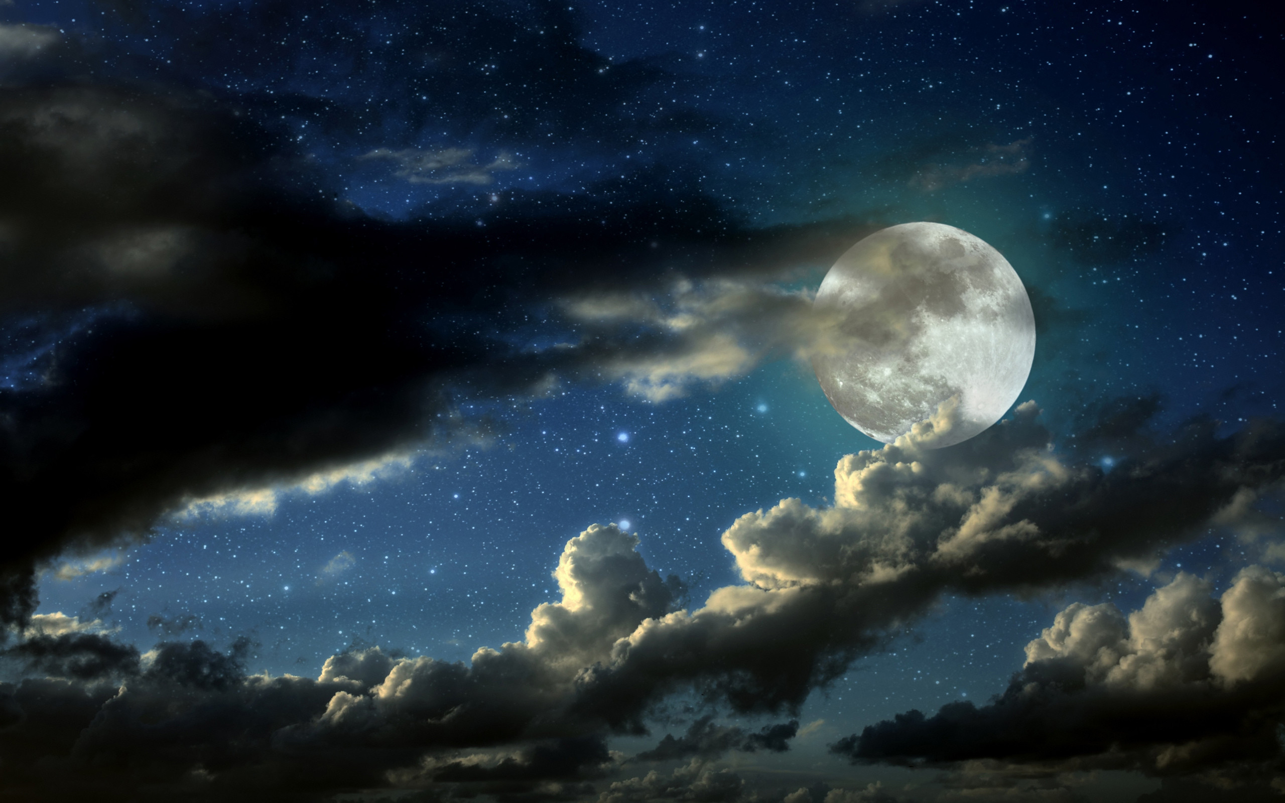 2560x1600 wallpaper.wiki-Night-sky-moon-stars-clouds-wallpaper-