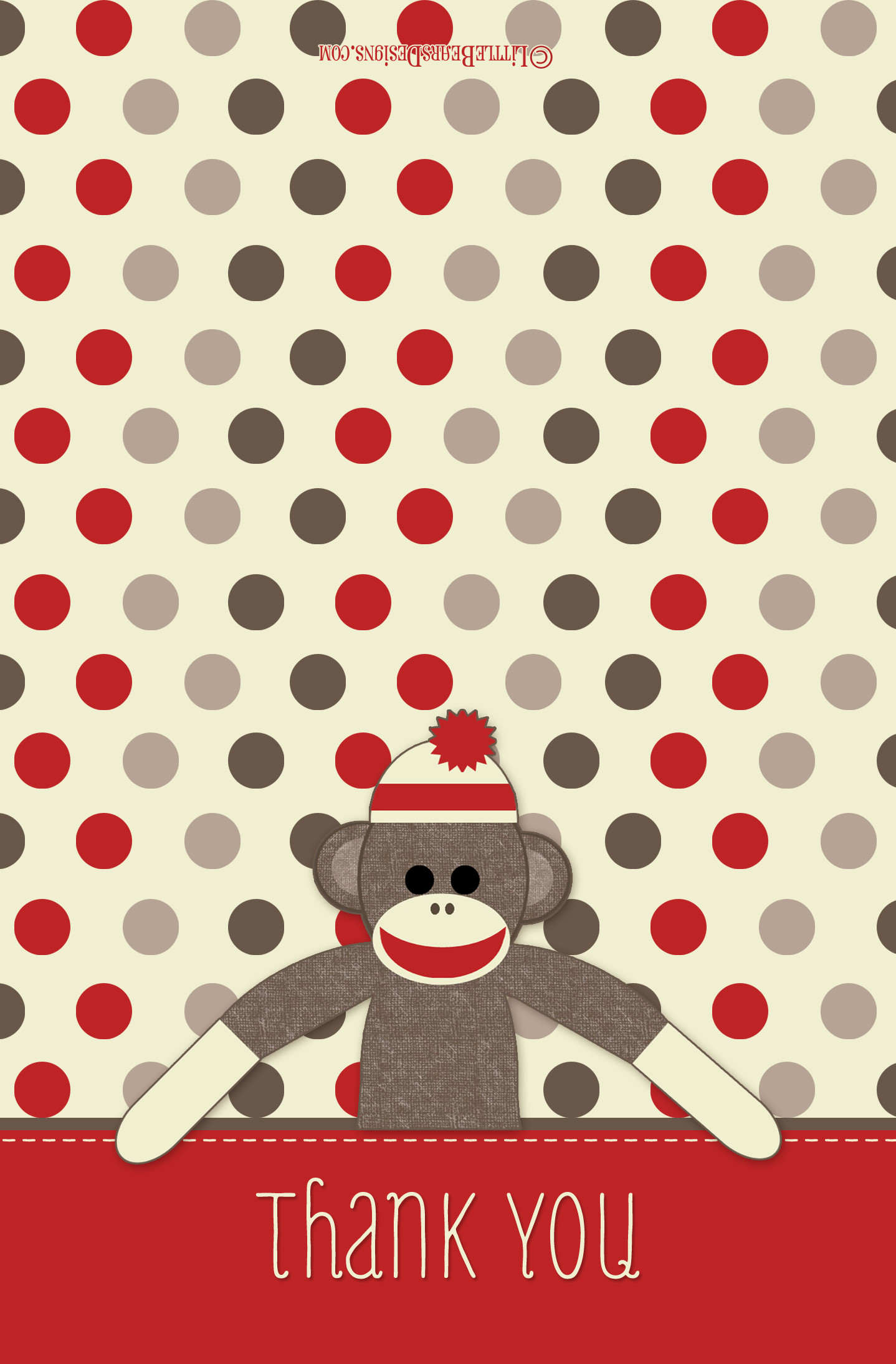 1438x2188 sock monkey thank you cards good thank you cards, Baby shower invitations