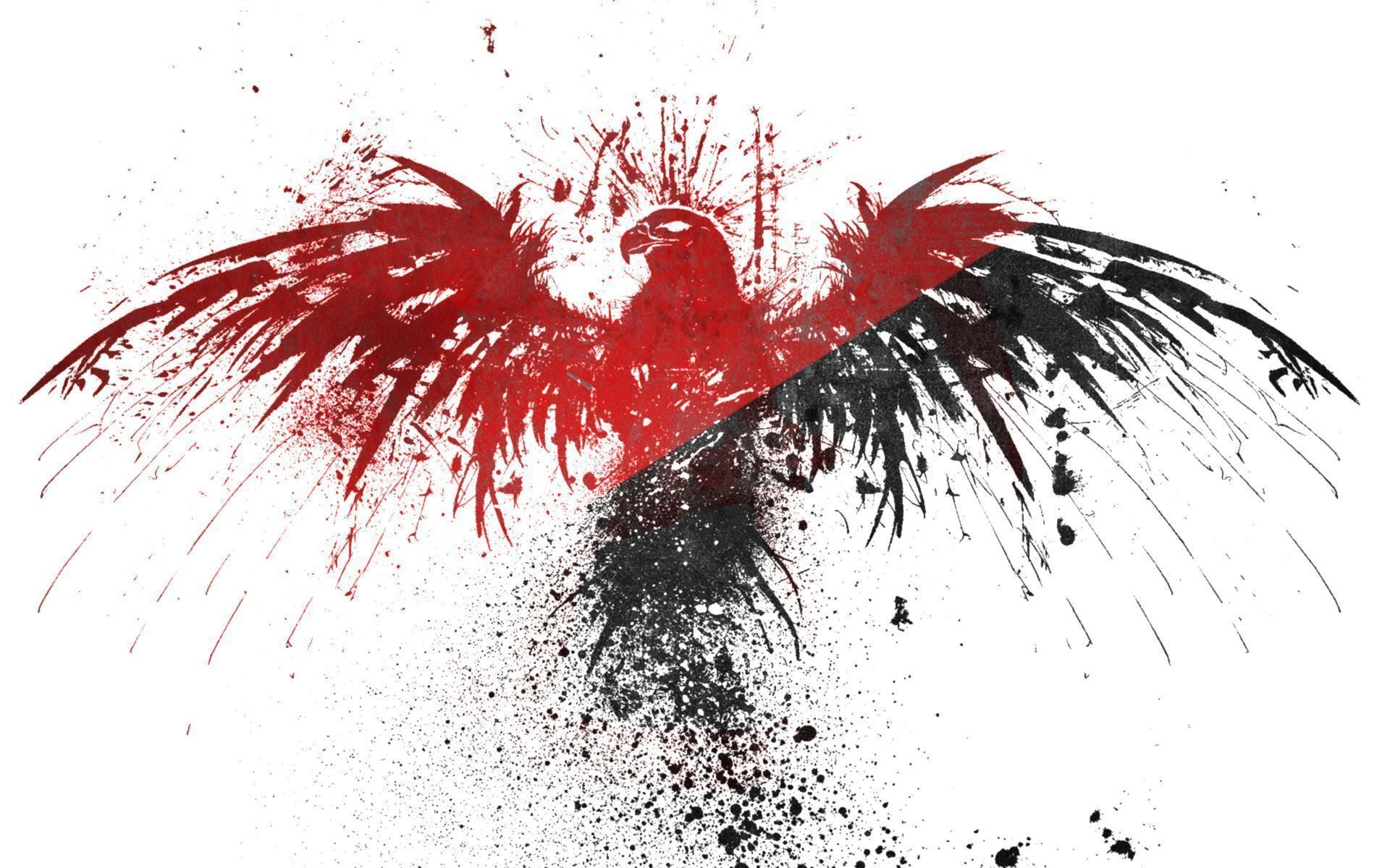 1920x1200 Black Red White Eagles Anarchy Wallpapers