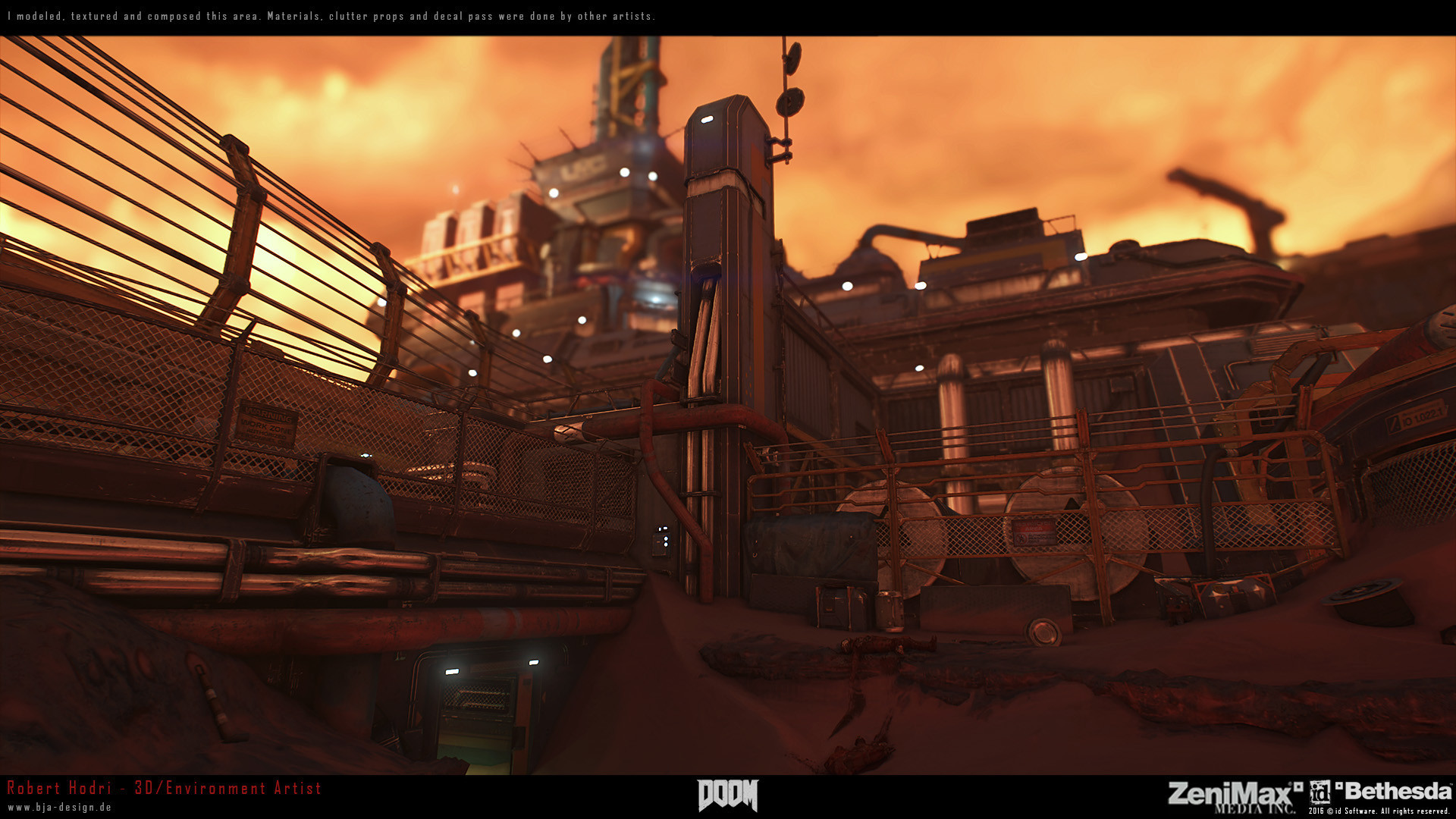 1920x1080 Building I did for DOOM, the first level (The UAC - Rip & Tear