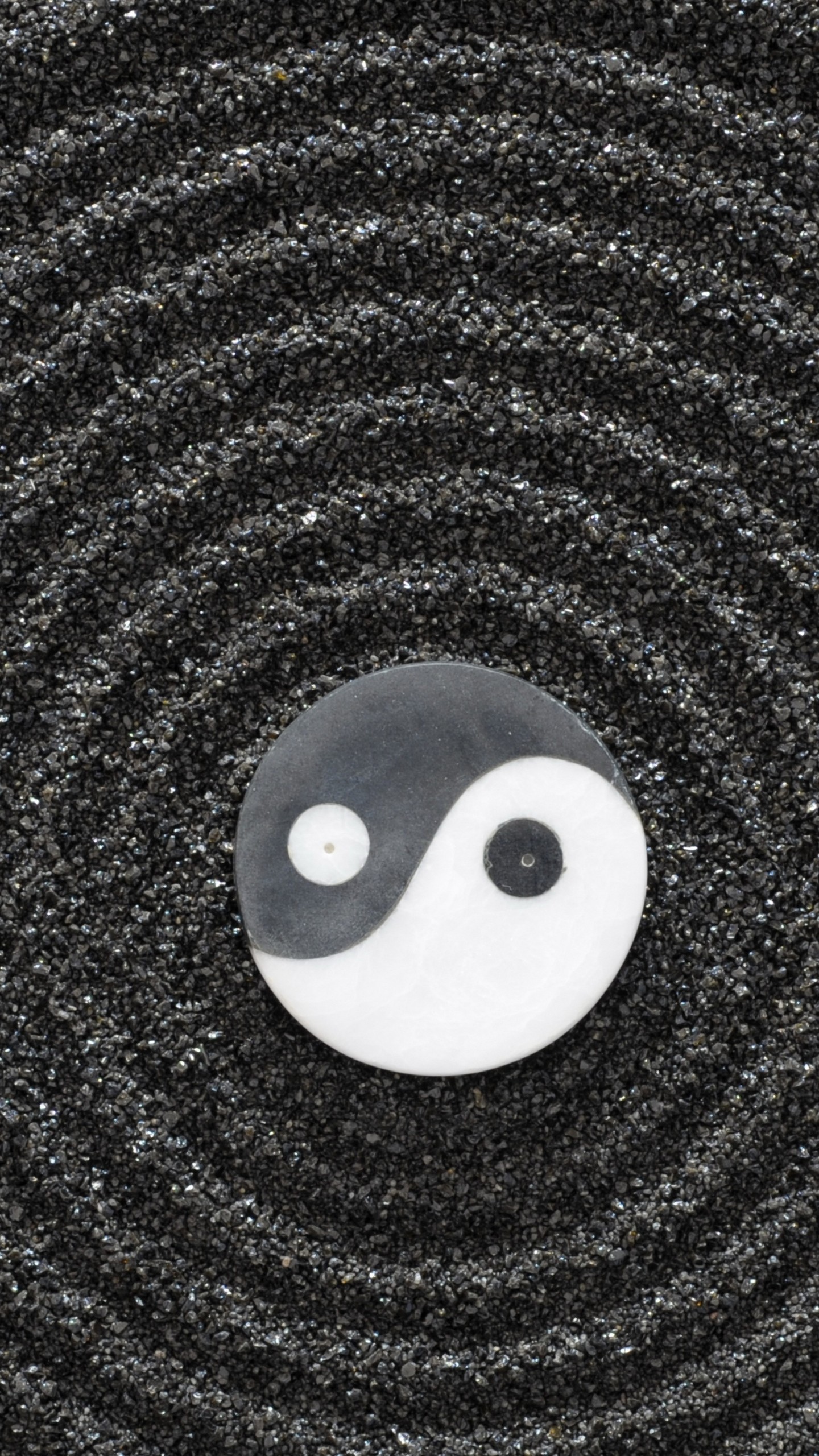 1440x2560  Wallpaper yin-yang, stones, earth, symbol, harmony