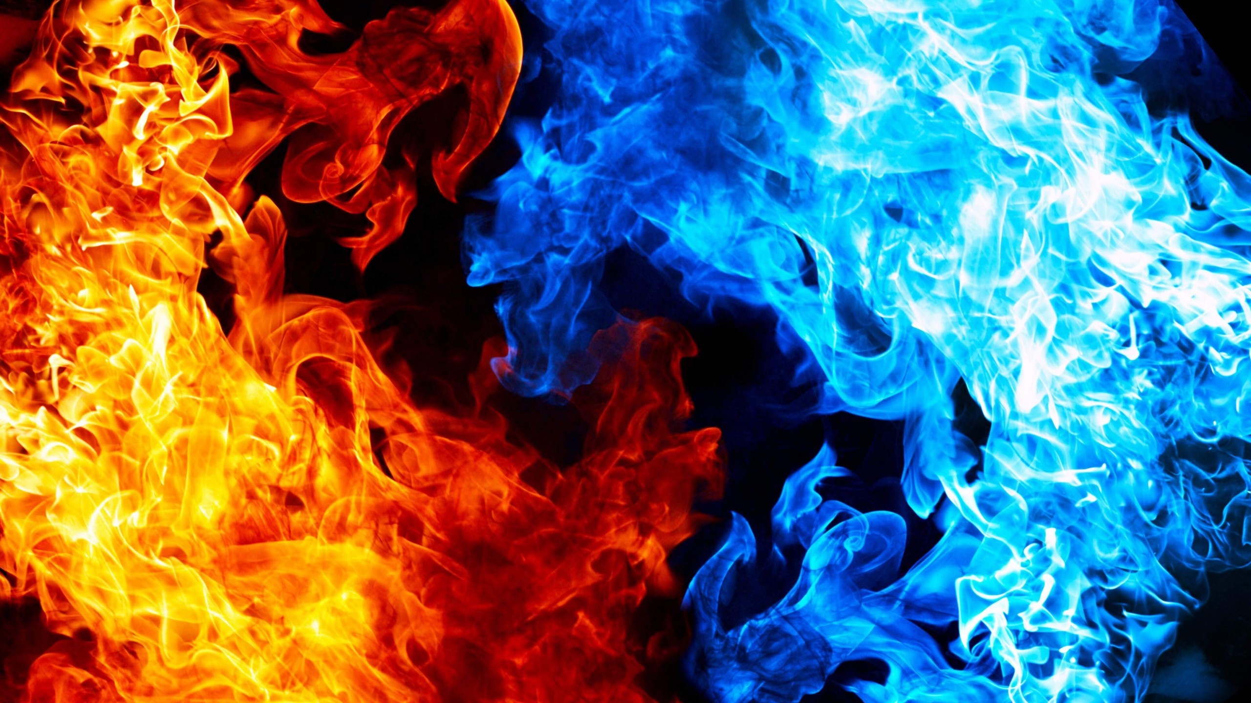 2560x1440 Blue And Red Fire Wallpaper for Desktop 2560 x 1440