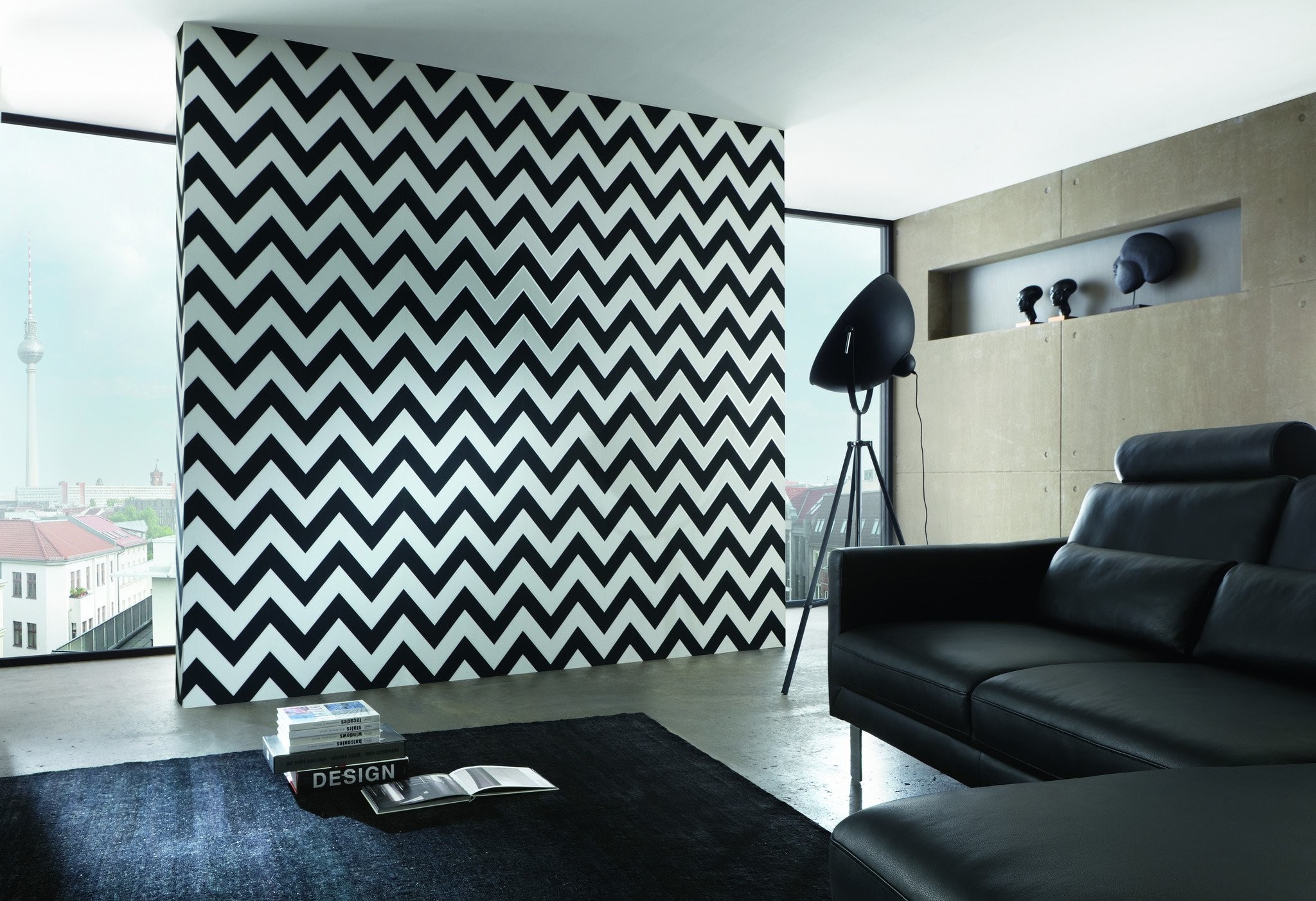 2048x1403 Chevron Wallpaper in Grey and White design by BD Wall
