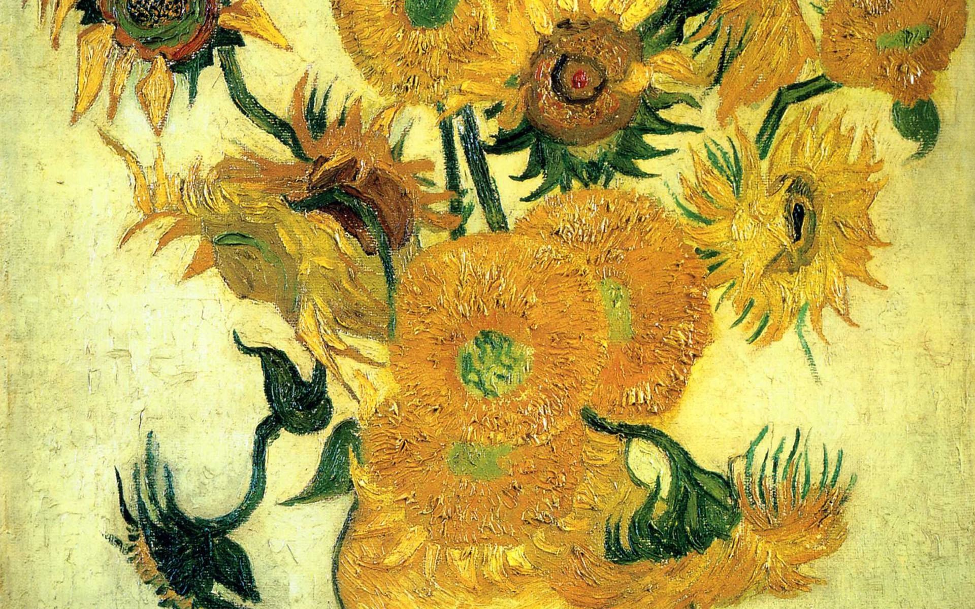 1920x1200 Vincent Van Gogh Wallpaper, Still Life Vase With Fourteen Sunflowers  Vincent Van Gogh 1200x1920