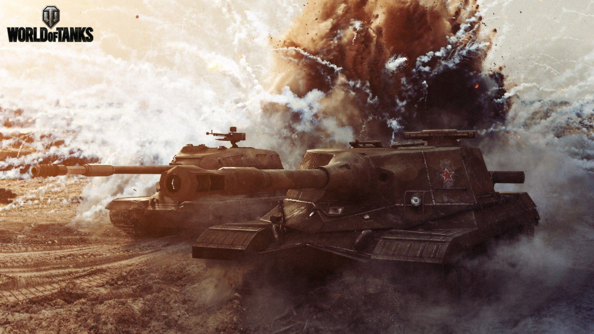 1920x1080 World of Tanks: russian tank under fire wallpapers and images .