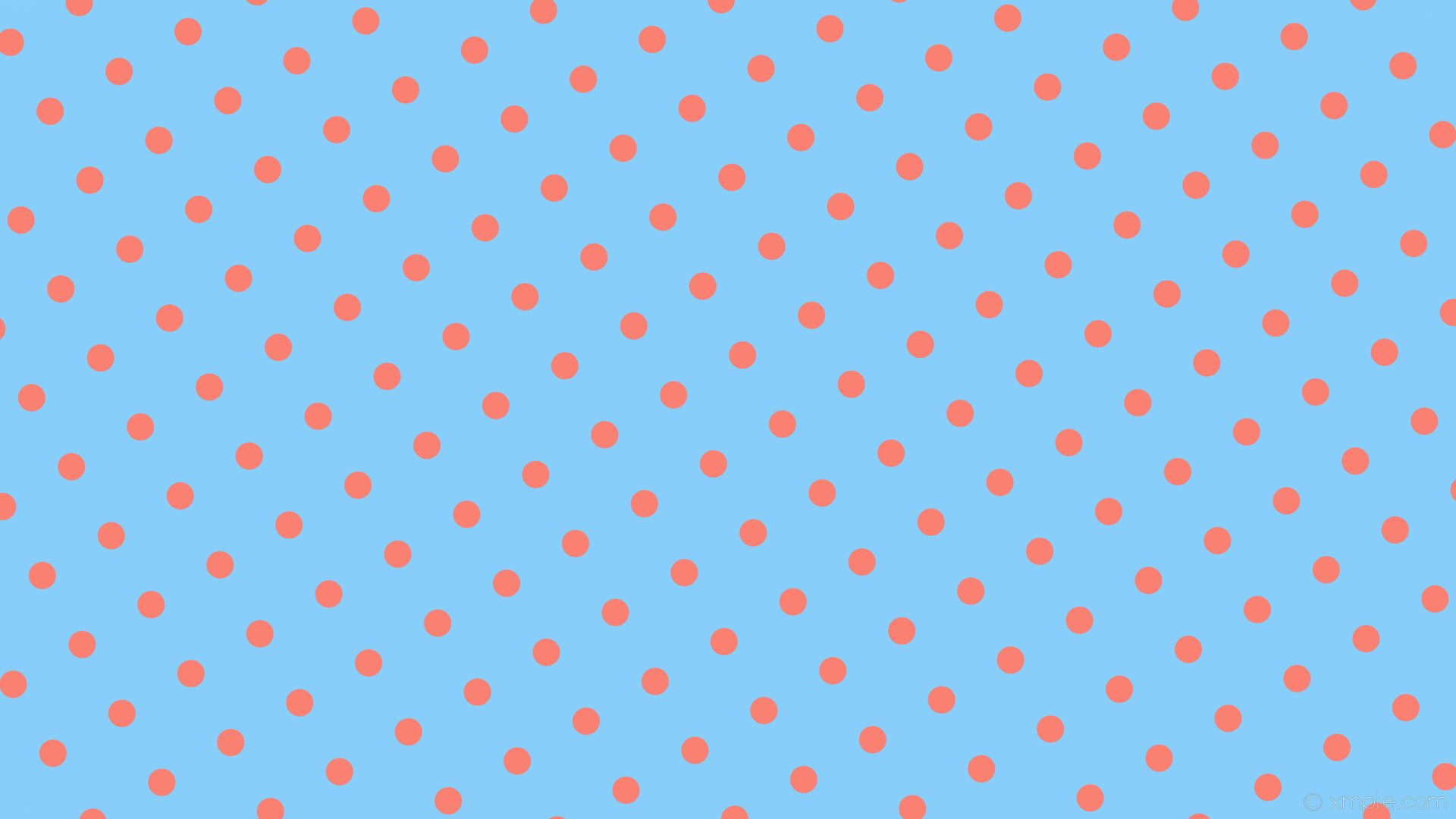 1920x1080 wallpaper red polka dots blue spots light sky blue salmon #87cefa #fa8072  300Â°
