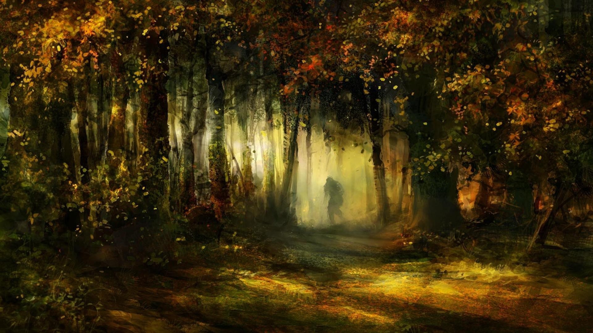 1920x1080 . Human Tag - Human Deep Mystic Forest Art Tree Nature Mist Fantasy  Awesome Artwork HD Backgrounds