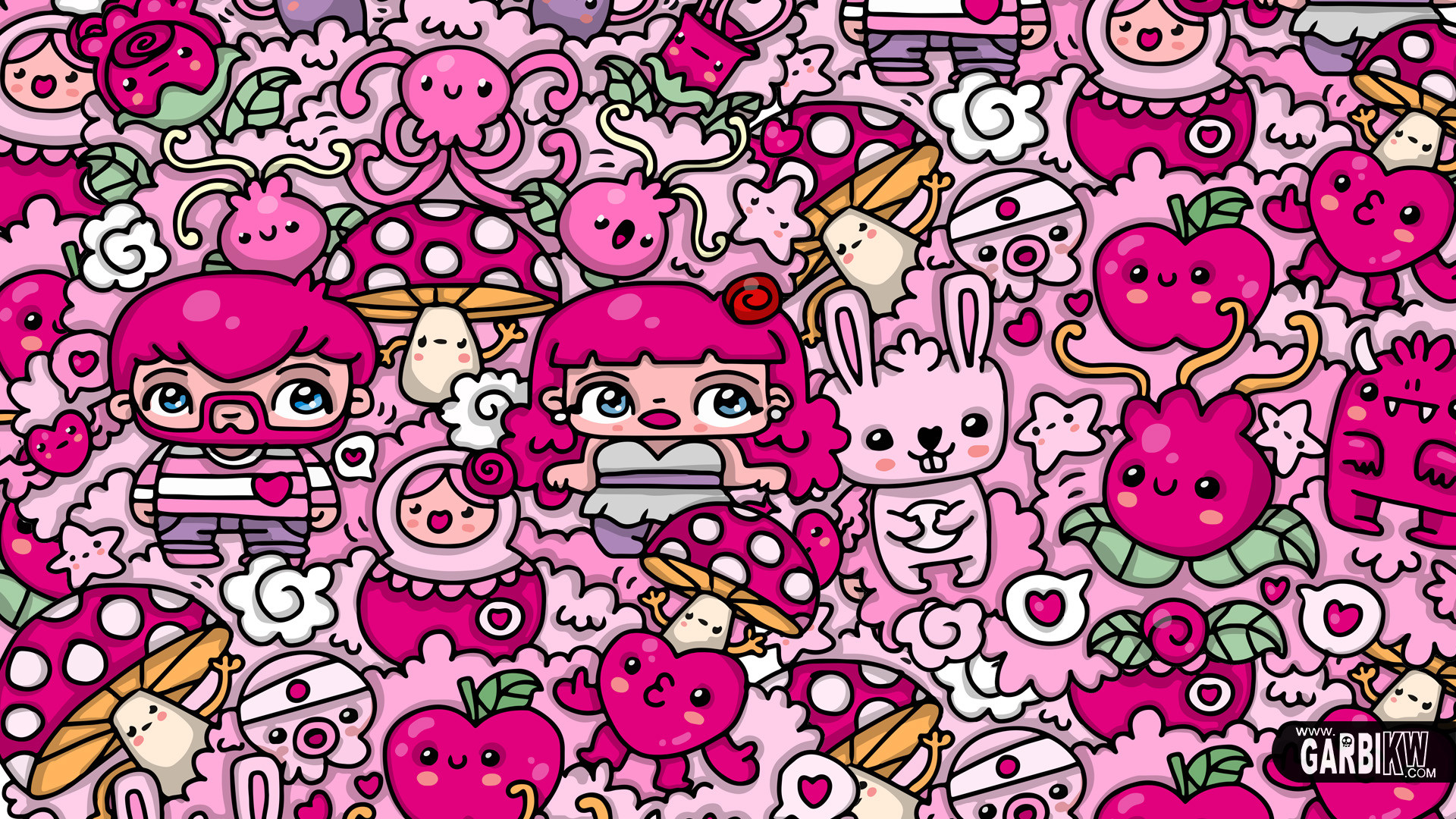 1920x1080 Size: 1920 Ã 1080 in 0 kawaii pink doodle art ...
